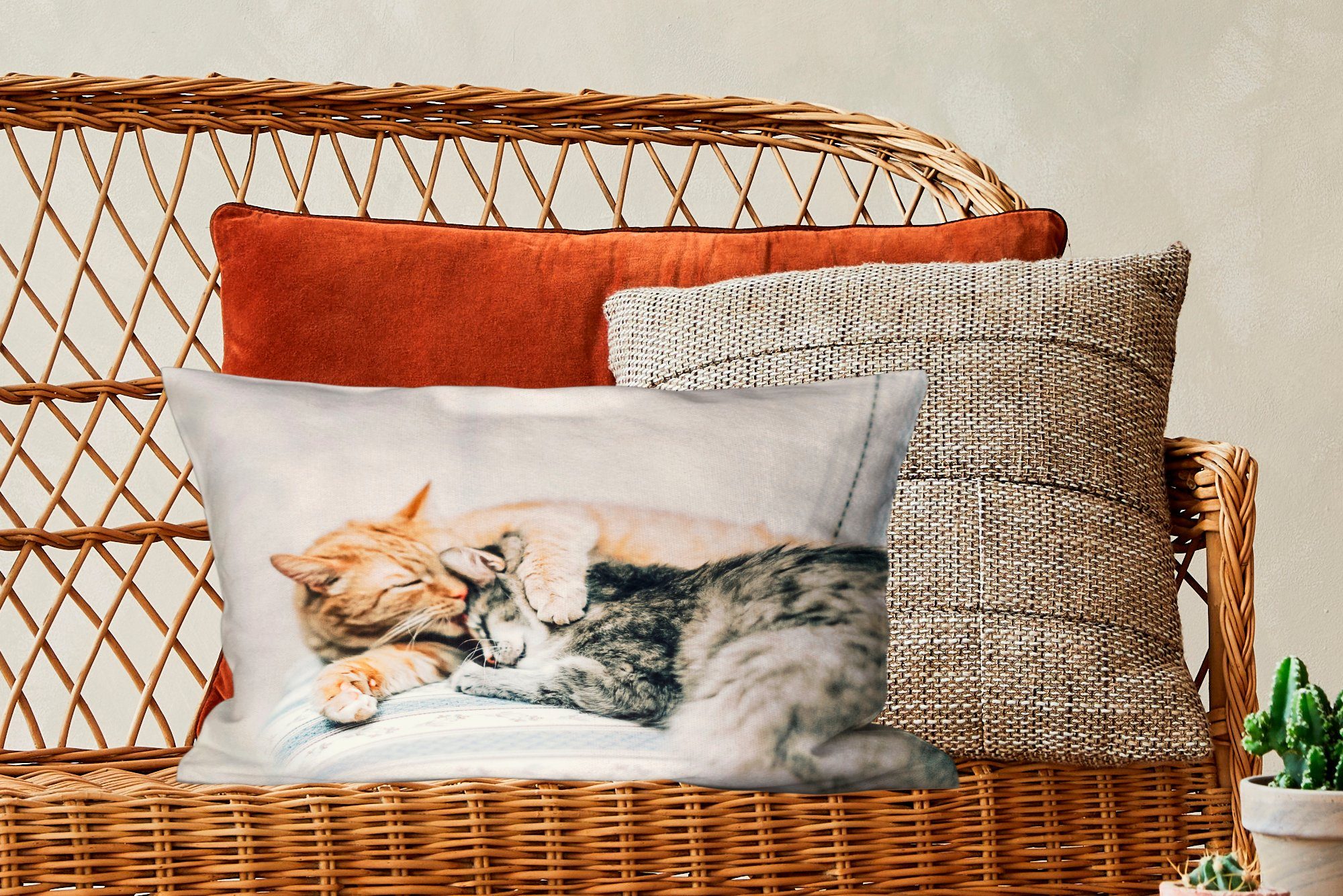 Füllung, Dekokissen Schlafzimmer Dekokissen Wohzimmer Zierkissen, mit - - MuchoWow Katzen Sofa Dekoration, Wohnzimmer,