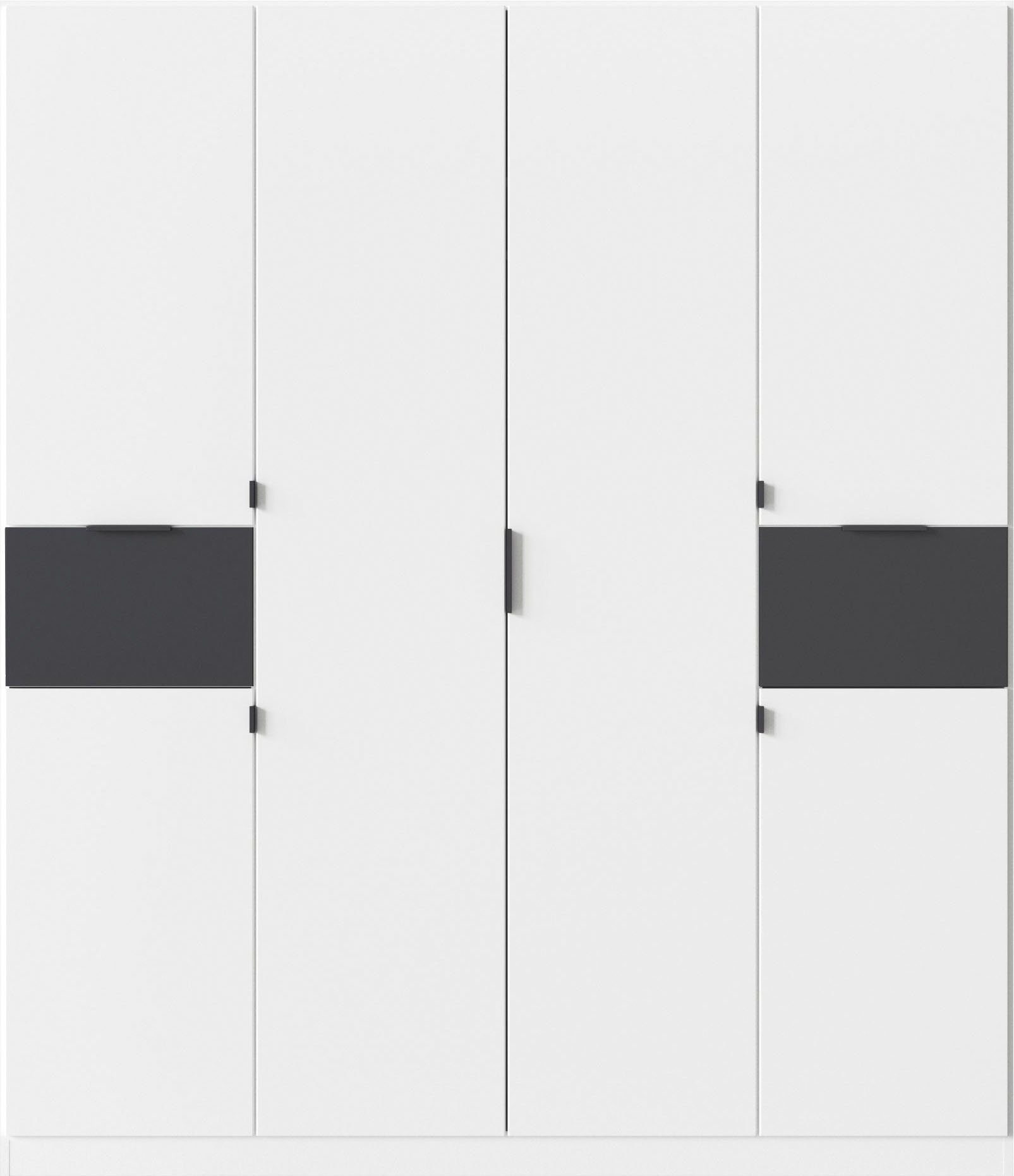 rauch Drehtürenschrank Kleiderschrank Schrank Garderobe Wäscheschrank TICAO (Schubladen in der Höhe variabel positionierbar) mit 2 geräumigen Schubladen, viel Stauraum MADE IN GERMANY