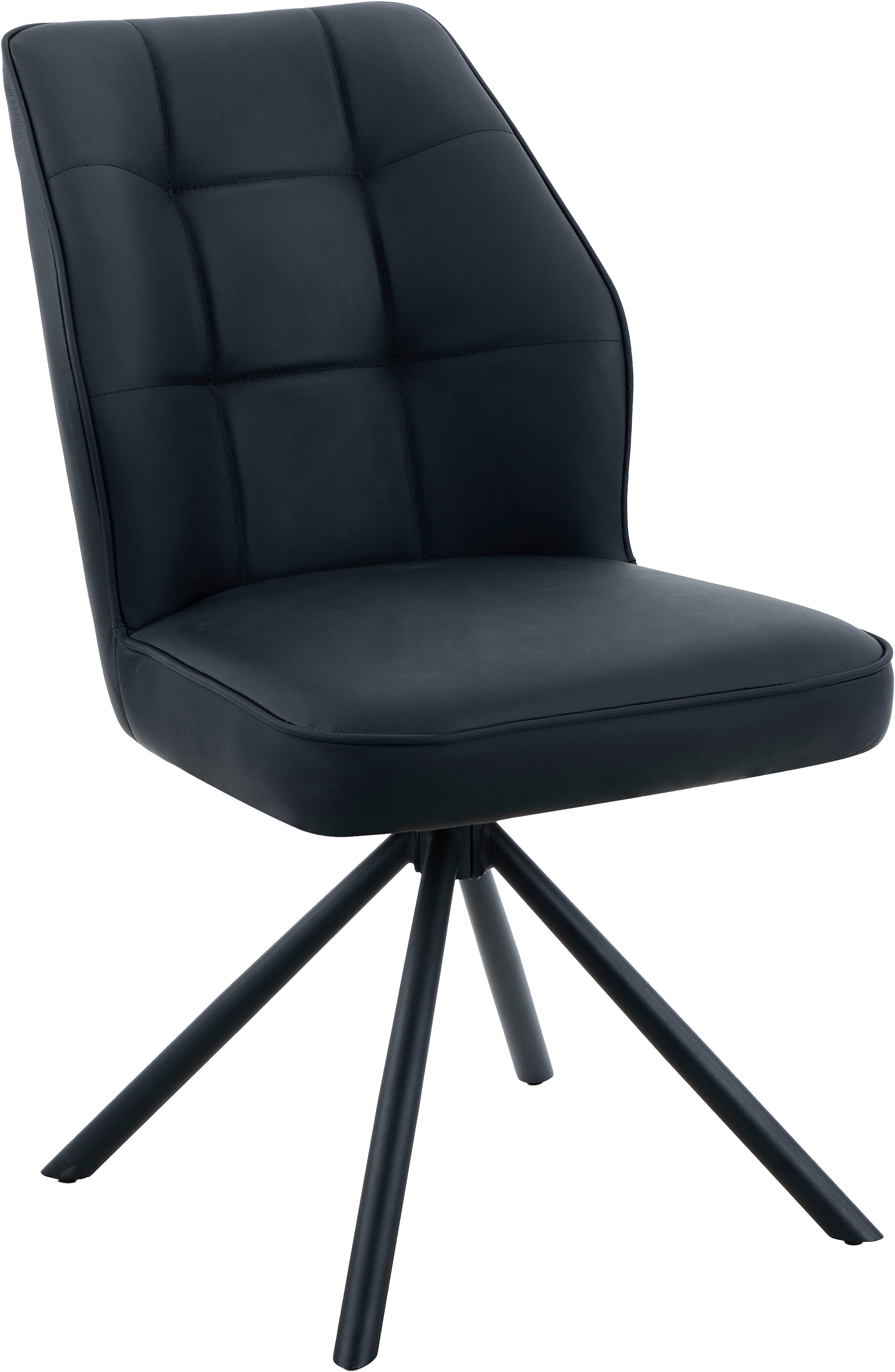 HELA 4-Fußstuhl BRAGA (1 St), XL Sitzbreite, 360° drehbar mit Auto-Return, Echtleder