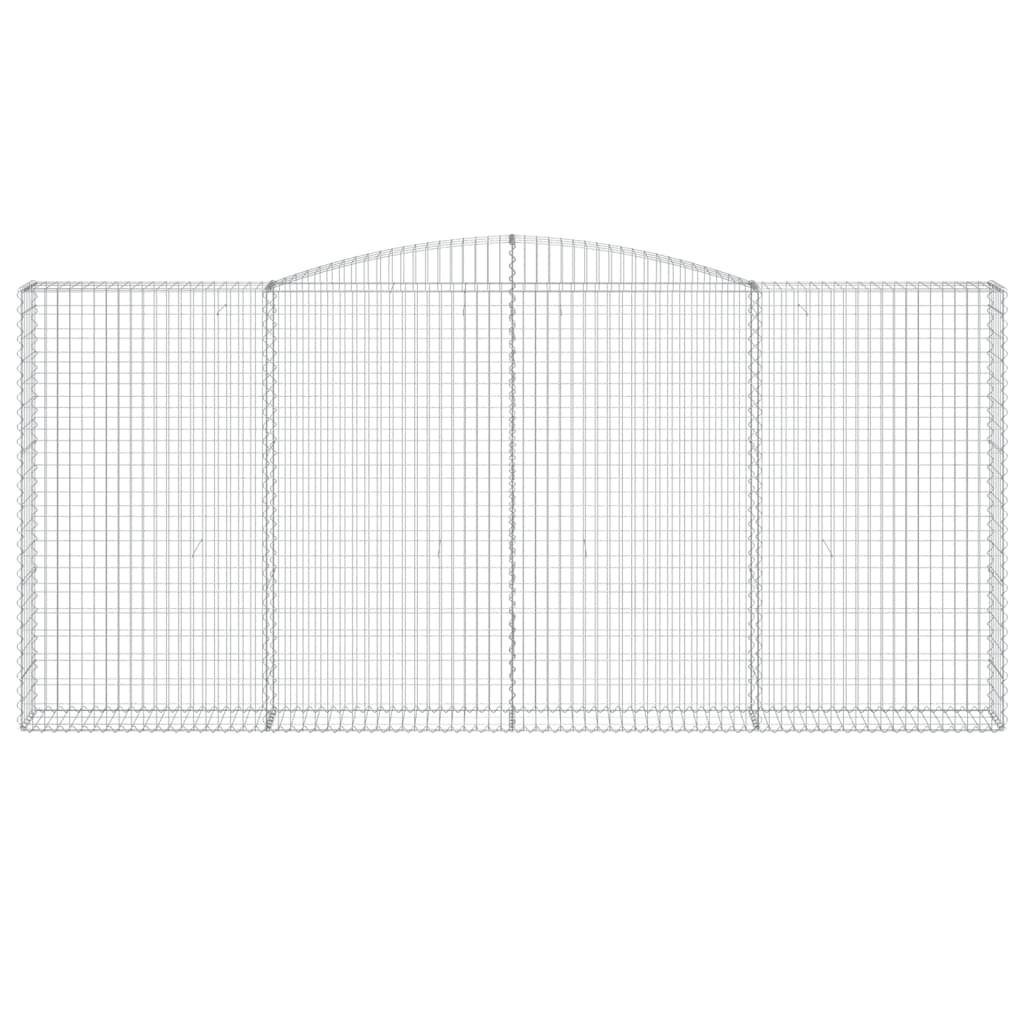 vidaXL Blumentopf Gabione mit Hochbogen 400x30x180/200 cm Verzinktes Eisen (1 St)