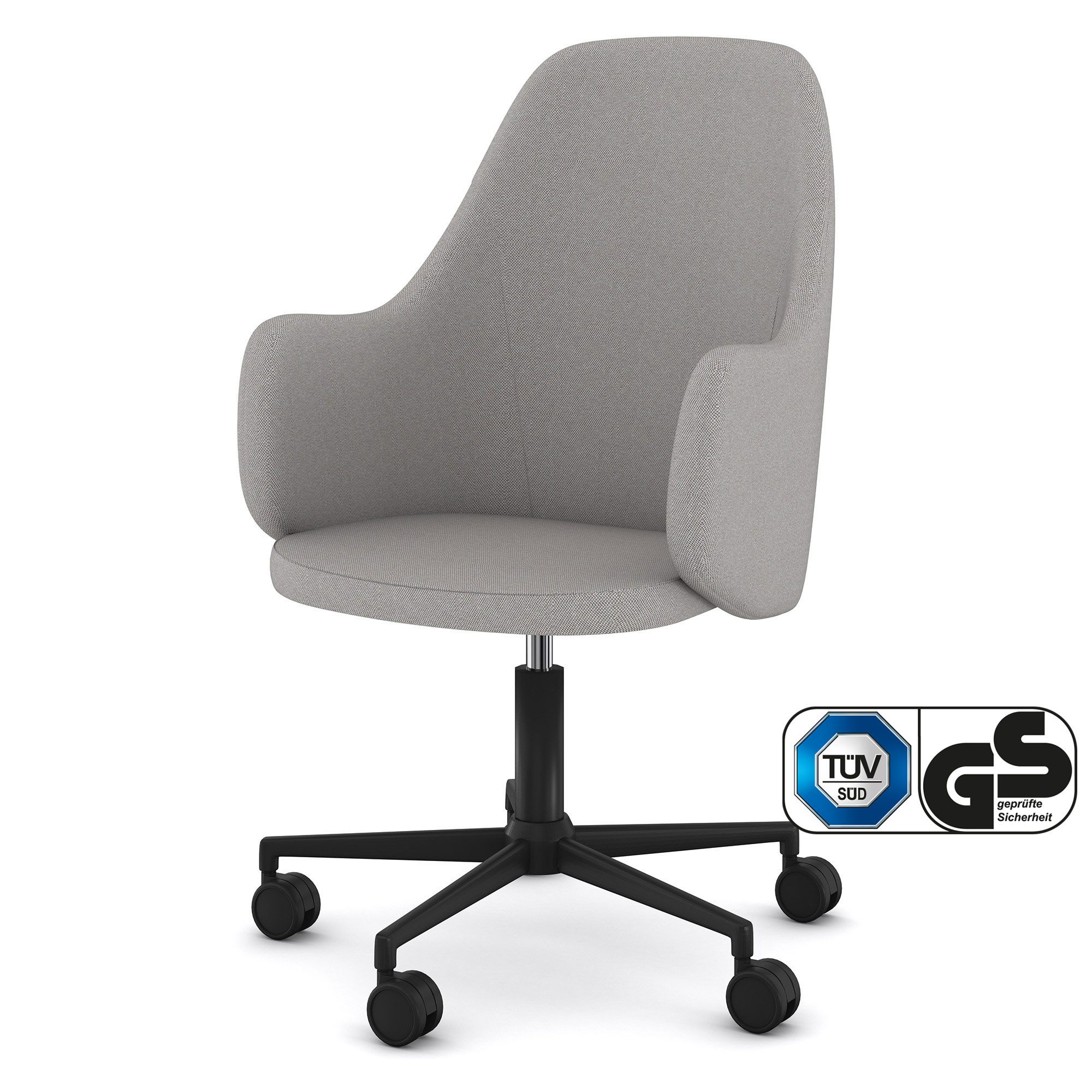 ASSMANN Büromöbel Bürostuhl Triest (Era - Generation (CSE02) Era - Generation (CSE02) höhenverstellbar, Wippfunktion 5-Stern Untergestell Ergonomischer Polsterrücken verstellbar: 380 - 480 mm, fertig montiert, für Büro und Homeoffice), TÜV-zertifiziert