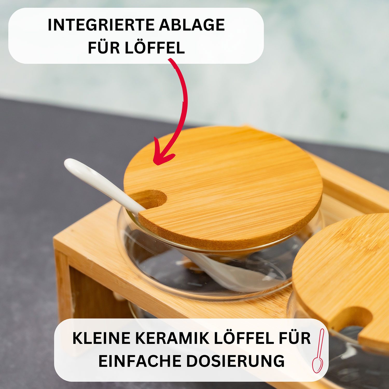 WESTMARK Marmeladenglas »Tapas + Friends«, 13tlg., Marmeladenbar, Gastro und Privat, Bambus, Glas, Keramik