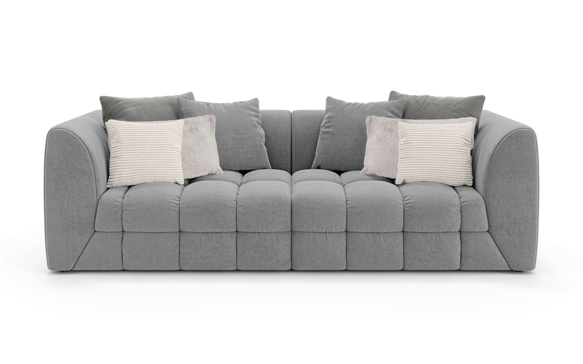 s.Oliver Big-Sofa COBBO 3-Sitzer Design-Sofa Bubble-Optik, Maße B/T/H: 259/126/104 cm, mit vielen Kissen, moderne Steppung und hoher Sitzkomfort