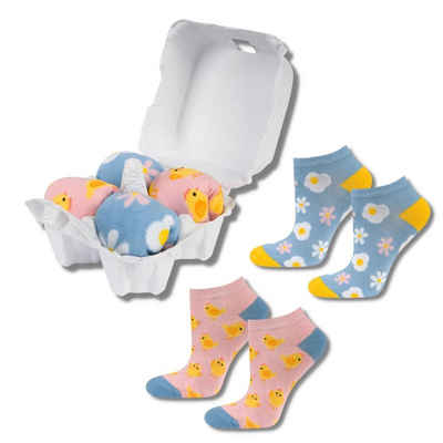 Soxo Socken Ostern Geschenke Für Männer und Frauen (Box, 2-Paar, Set) Damen Socken Bunt 2 Größen