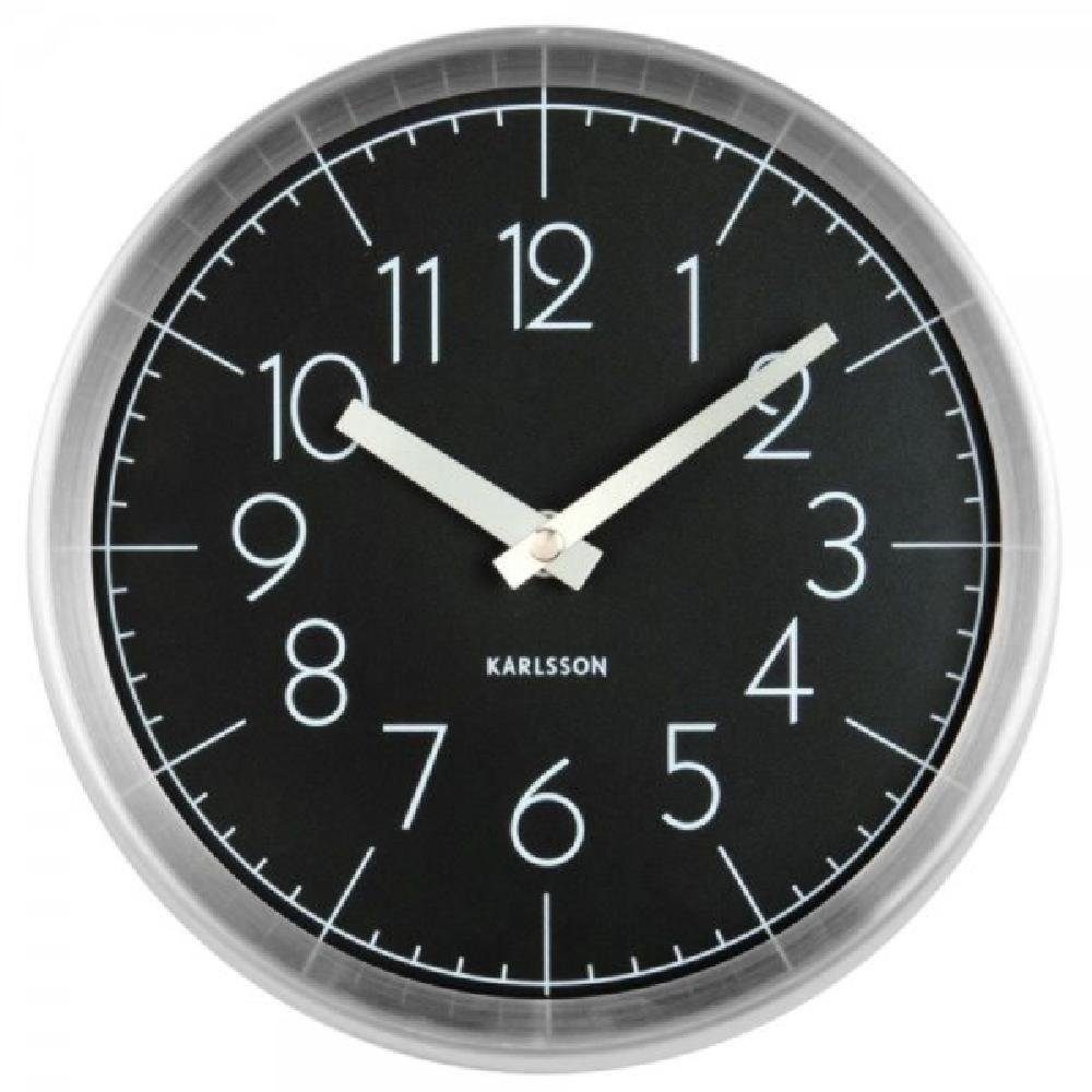 Karlsson Uhr Wanduhr Convex Black Brushed Alu (22x7cm)