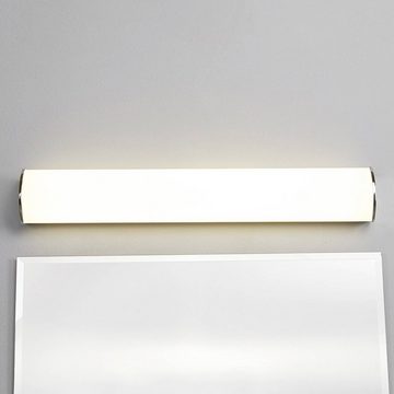 Lindby LED Wandleuchte Elanur, LED-Leuchtmittel fest verbaut, warmweiß, Modern, Acryl, Metall, weiß satiniert, chrom, 1 flammig, inkl.