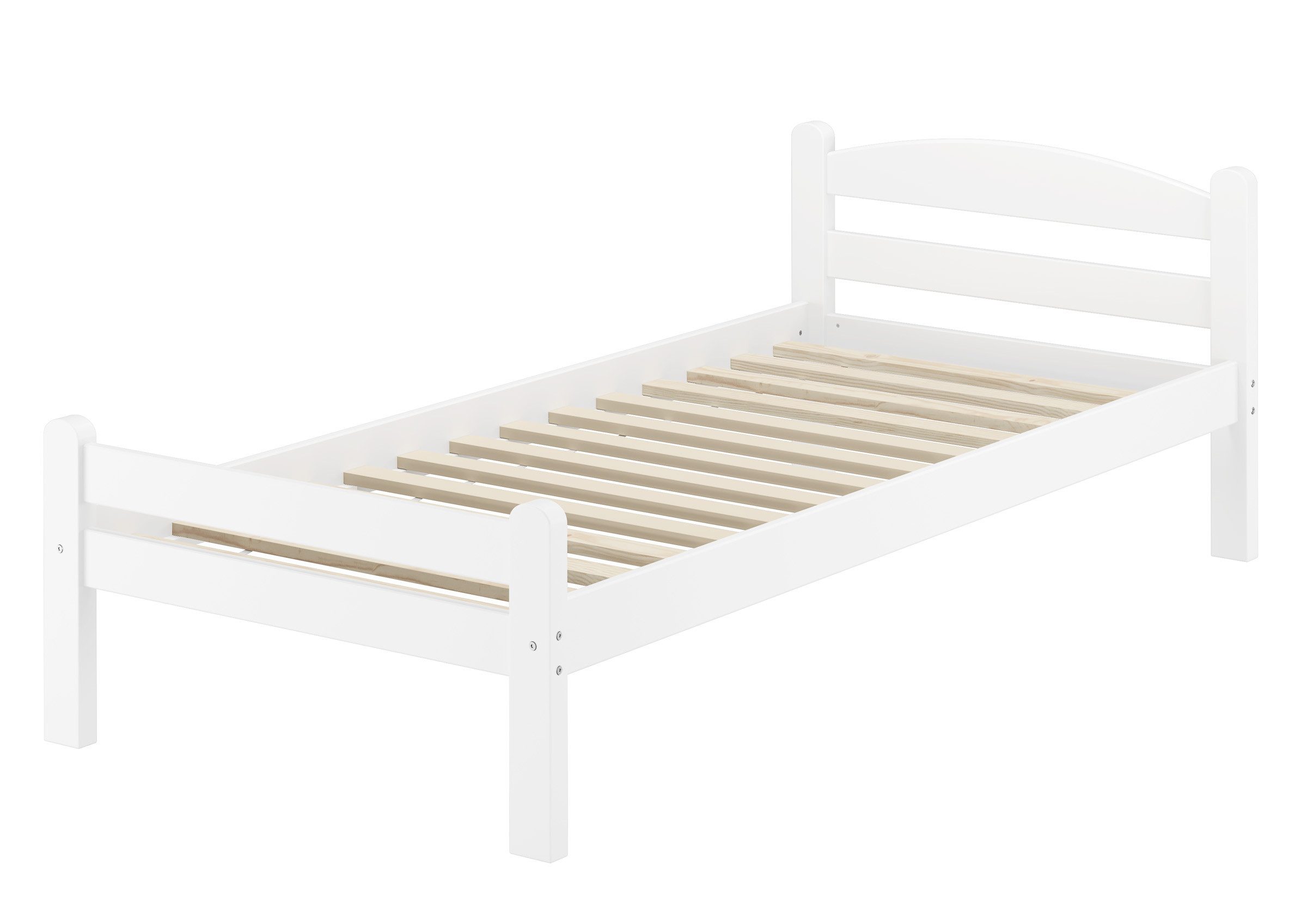 Massivholzbett Einzelbett Holzbett Massiv Buche Waschweiß 80 x 200 cm