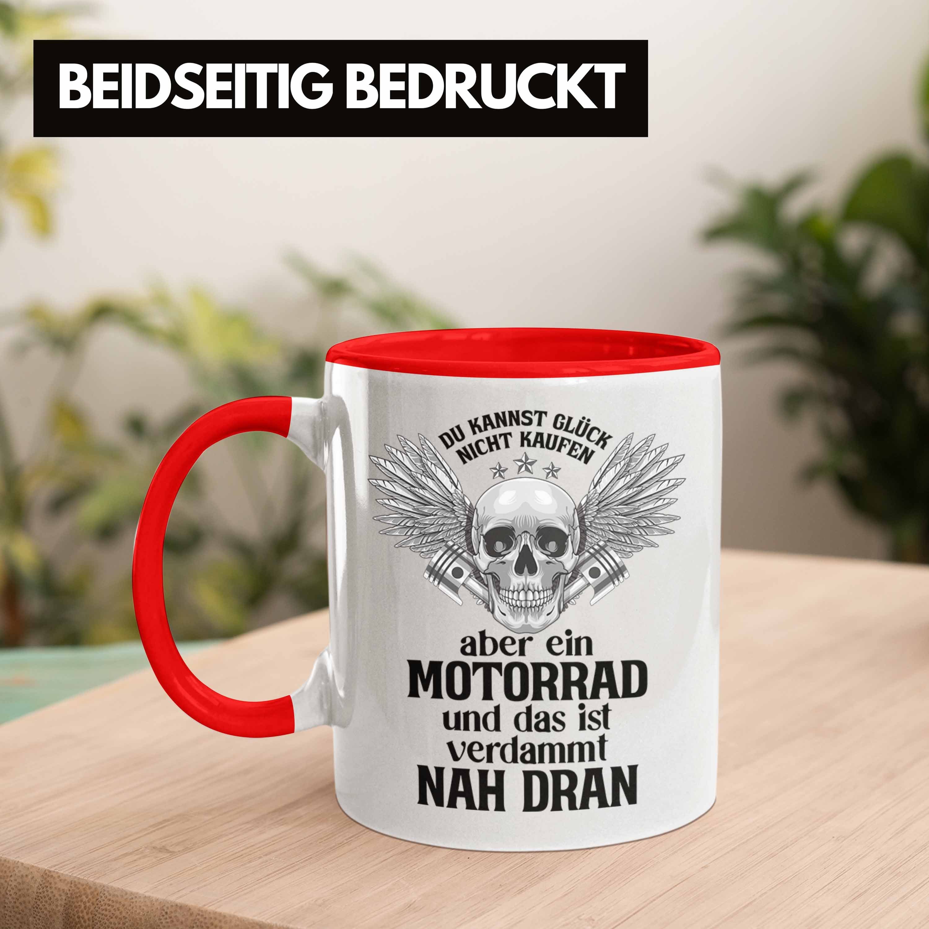 Trendation Tasse Trendation - Rot Kaffeetasse Geschenk Herren Biker für Spruch Männer Motorradfahrer Motorrad für Tasse