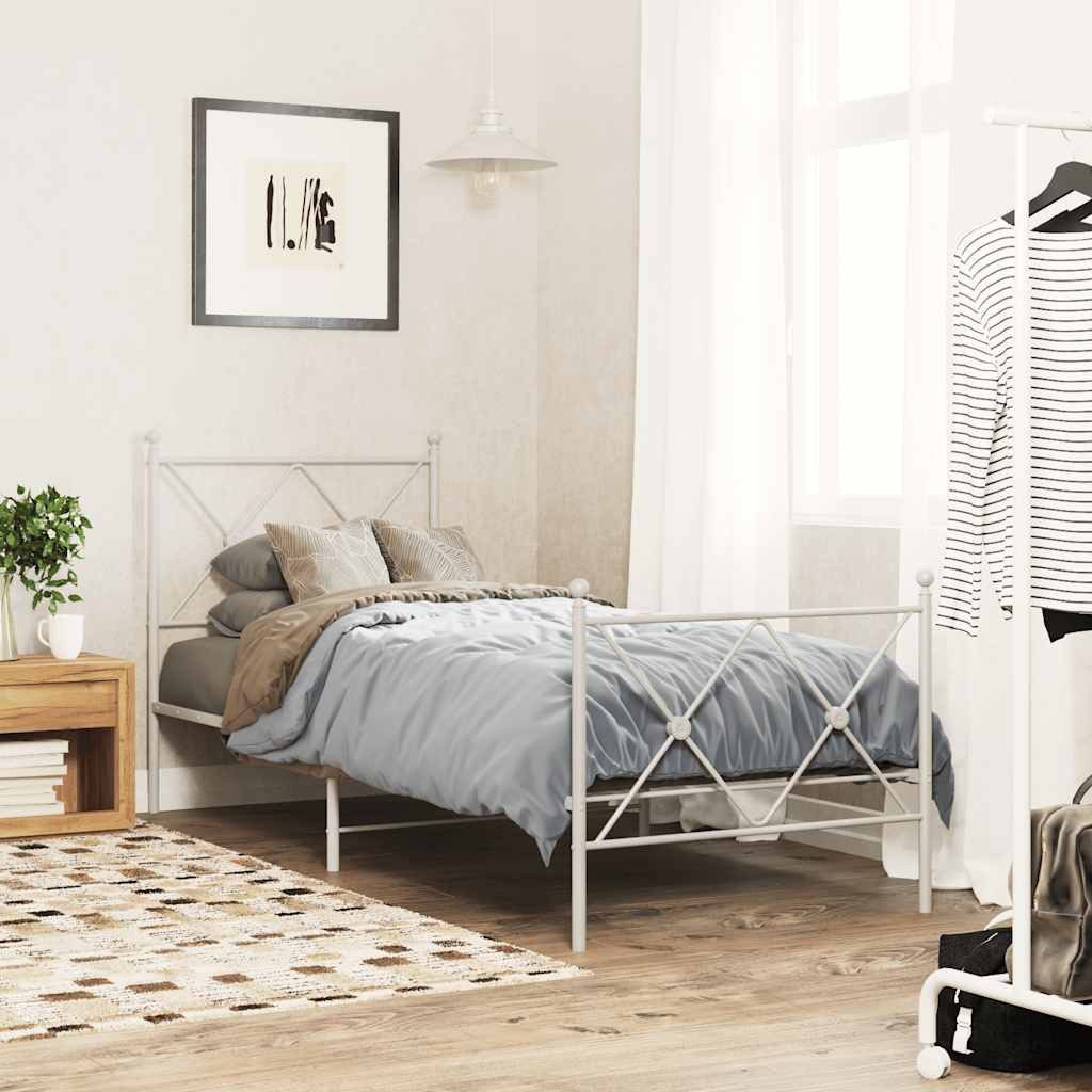 vidaXL Bett Ersatz-Kopfteil Metall Weiß 75 cm (1-tlg)
