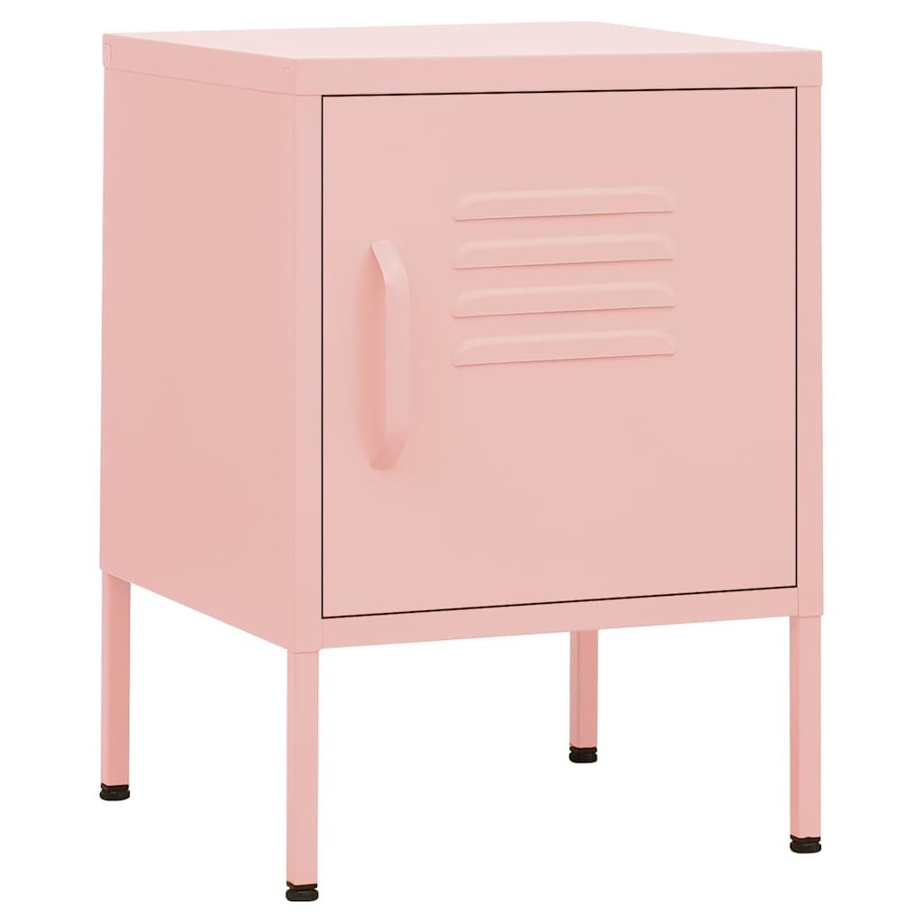 Nachttisch Nachttische 2 Stk. Rosa 35x35x51 cm Stahl