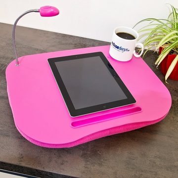 relaxdays Laptop Tablett Laptopkissen mit Licht pink, Faserplatte