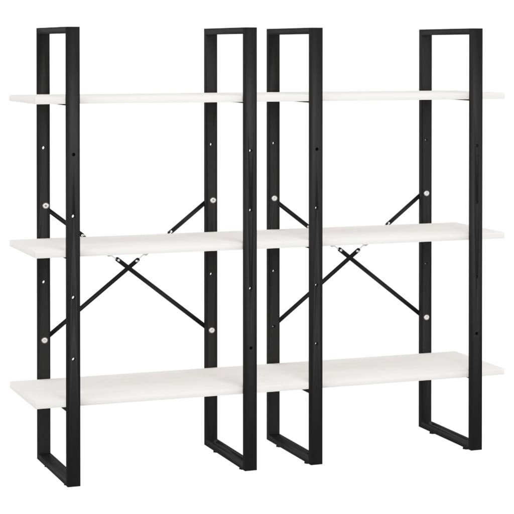 vidaXL Regal aus Kiefern-Massivholz, Metall in Weiß, LxBxH: 30x60x210 cm