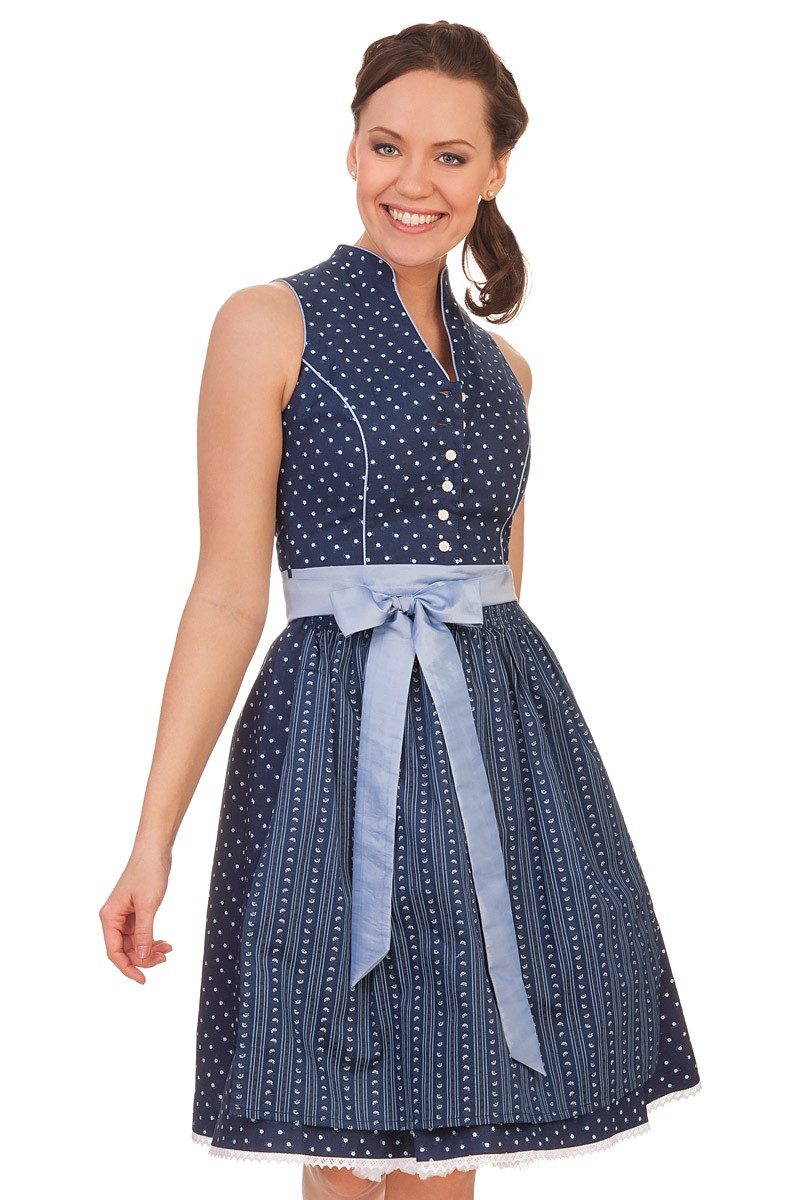 Alpenfee Tracht Dirndl Retro Dirndl 2tlg. - WALDI - dunkelblau