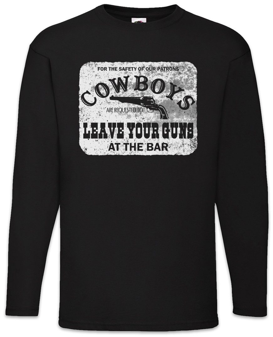 Urban Backwoods Langarmshirt Cowboys Safety Sign Langarm T-Shirt Cowgirl USA US Confederate Western (1-tlg) Country Rodeo Native American