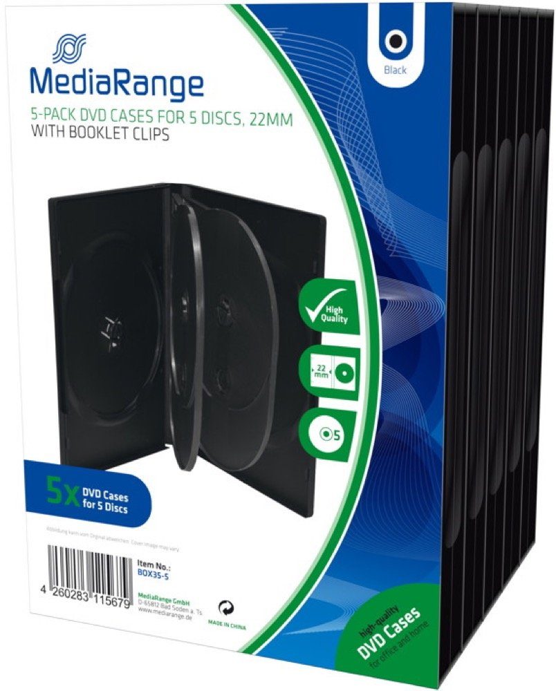 MediaRange DVD Leerbox 5er DVD Box 5 Stück