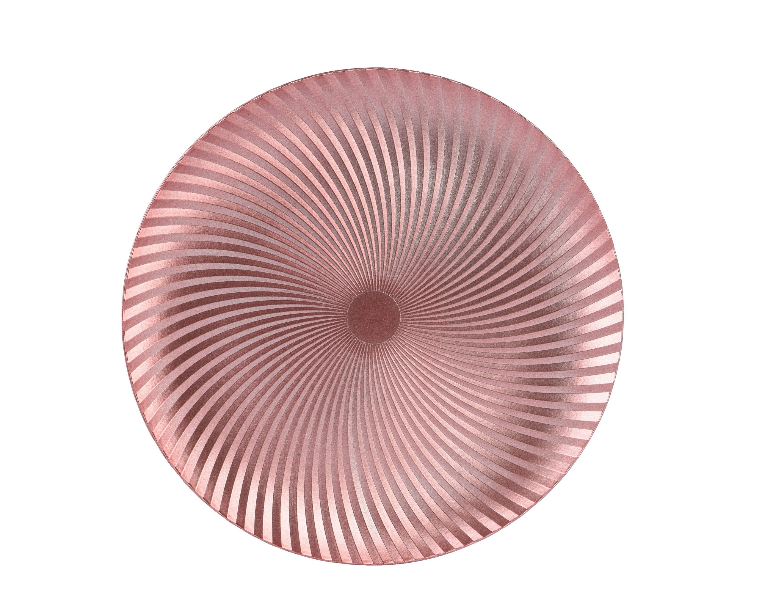 Kaemingk Декоративная тарелка, Декоративная тарелка 33cm Kunststoff Spiralmuster Rosa