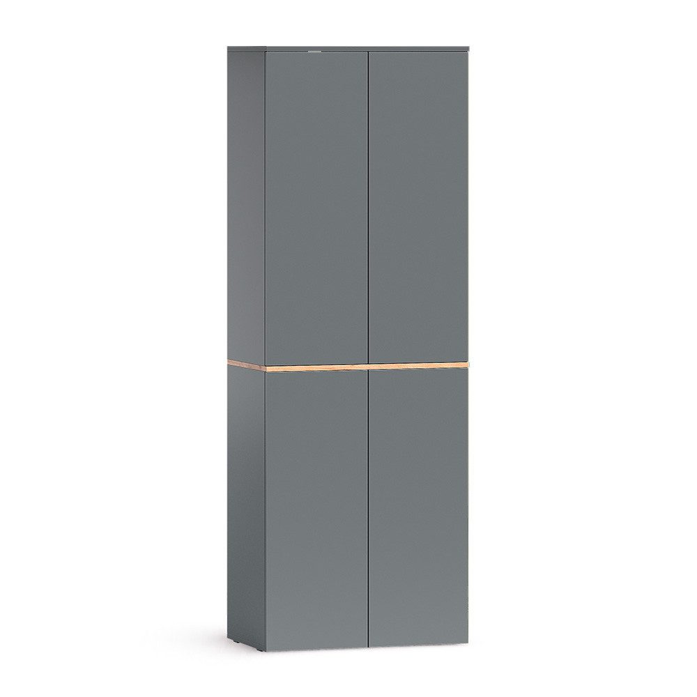 Vicco Hochschrank Viktor, Anthrazit/Goldkraft Eiche, 68 x 188.6 cm mit 6 geschlossene... (1-St)