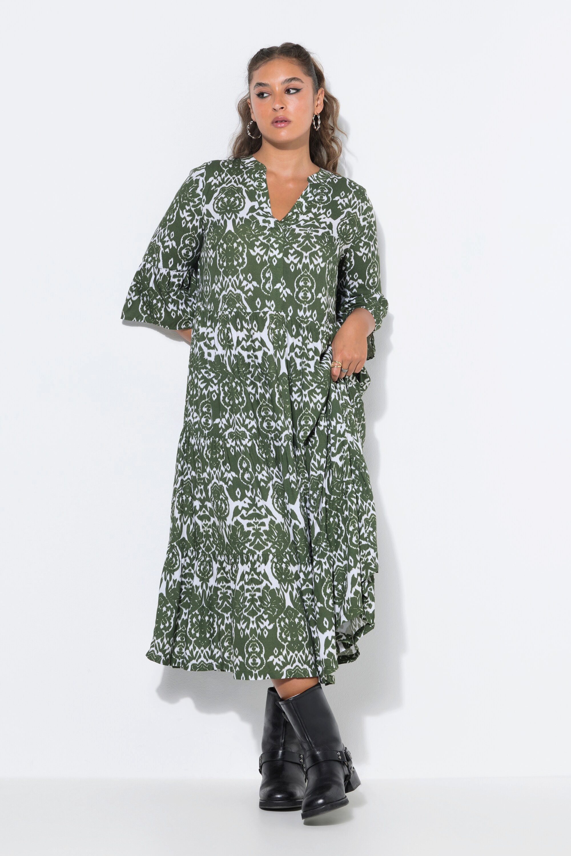 Studio Untold Midikleid Midikleid A-Line Alloverprint Volants