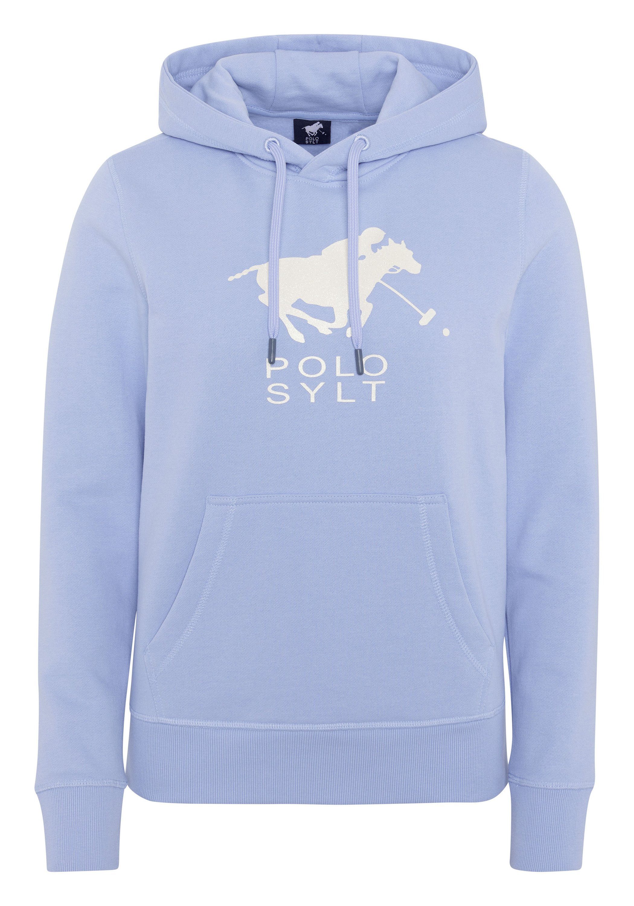 Polo Sylt Kapuzensweatshirt mit Polo Sylt Frontprint Brunnera Blue