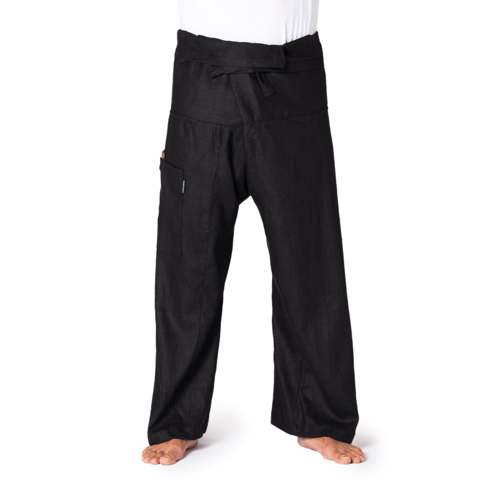 PANASIAM Wellnesshose Thai Fischerhose Hanf bequeme Unisex Wickelhose aus Hanf als Yogahose Freizeithose Relaxhose loose fit