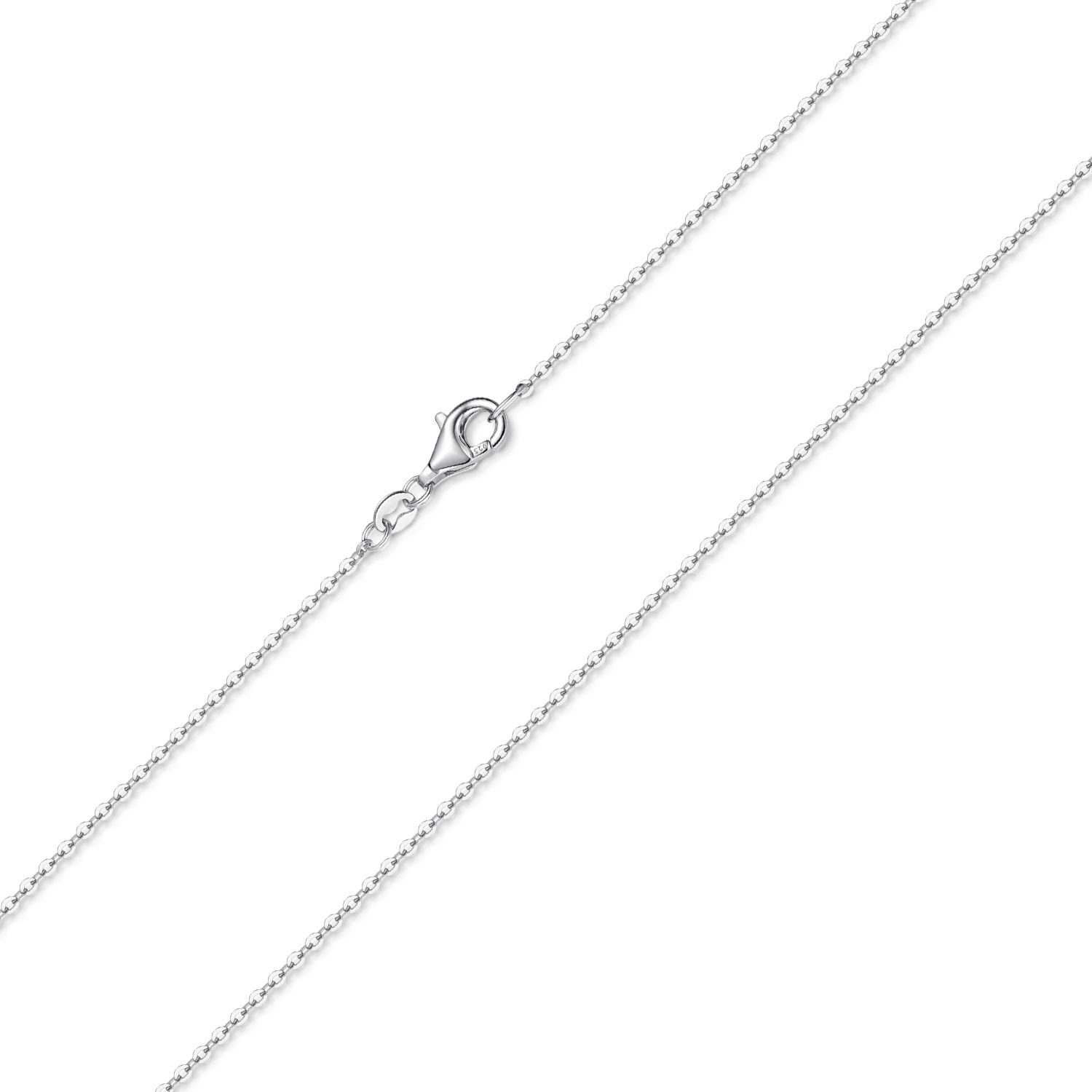 Materia Silberkette Damen Mädchen Silber Ankerkette gewalzt 1mm K97, 925 Sterling Silber, rhodiniert