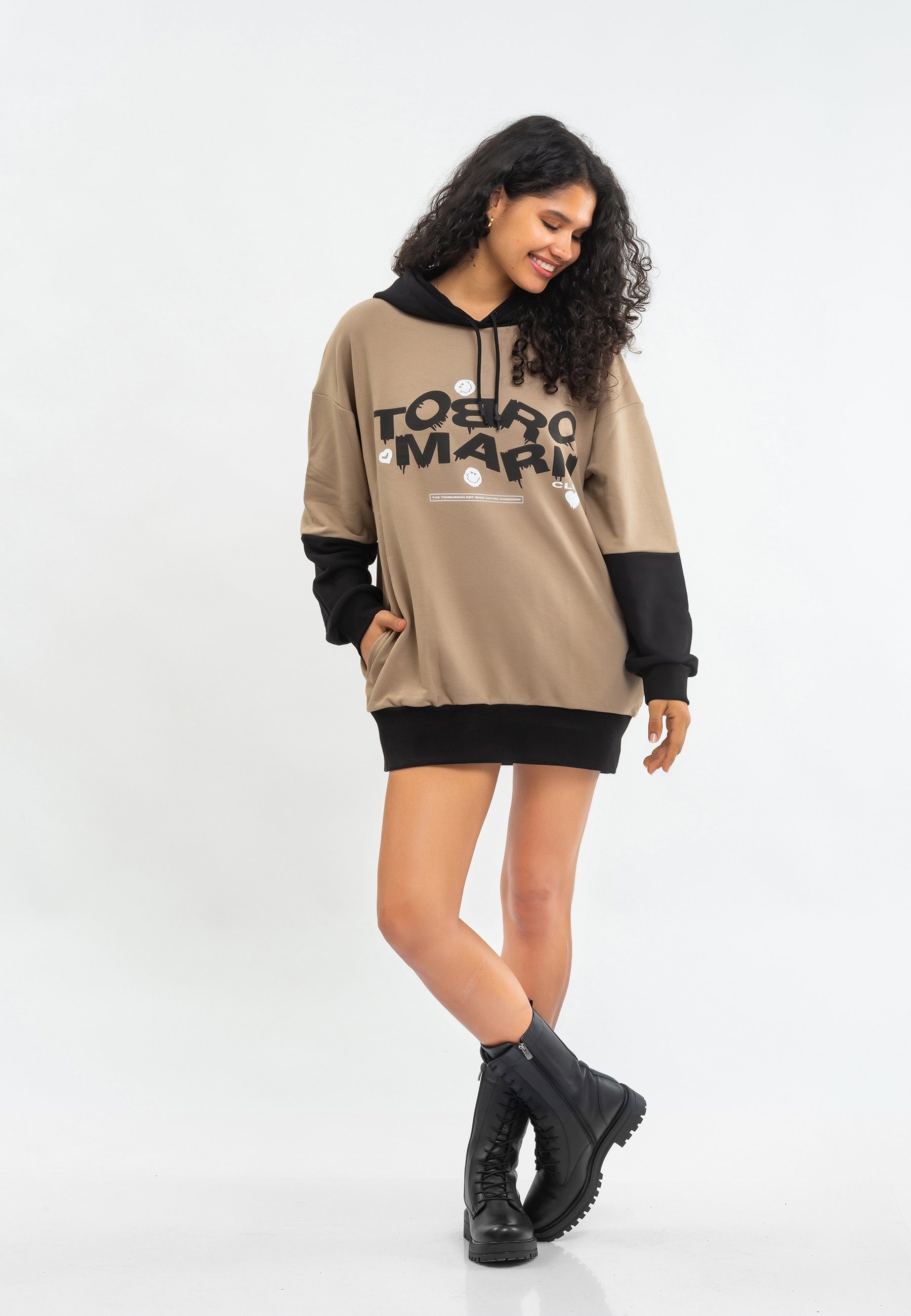 Tom Barron Kapuzensweatshirt WOMEN OVERSIZE FIT TUNIC SWEATSHIRT