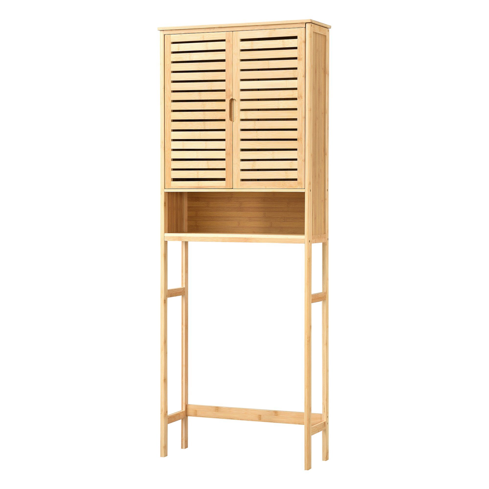 en.casa Badregal, Geta Toilettenschrank 170 x 66 x 23 cm Bambus Natur günstig online kaufen