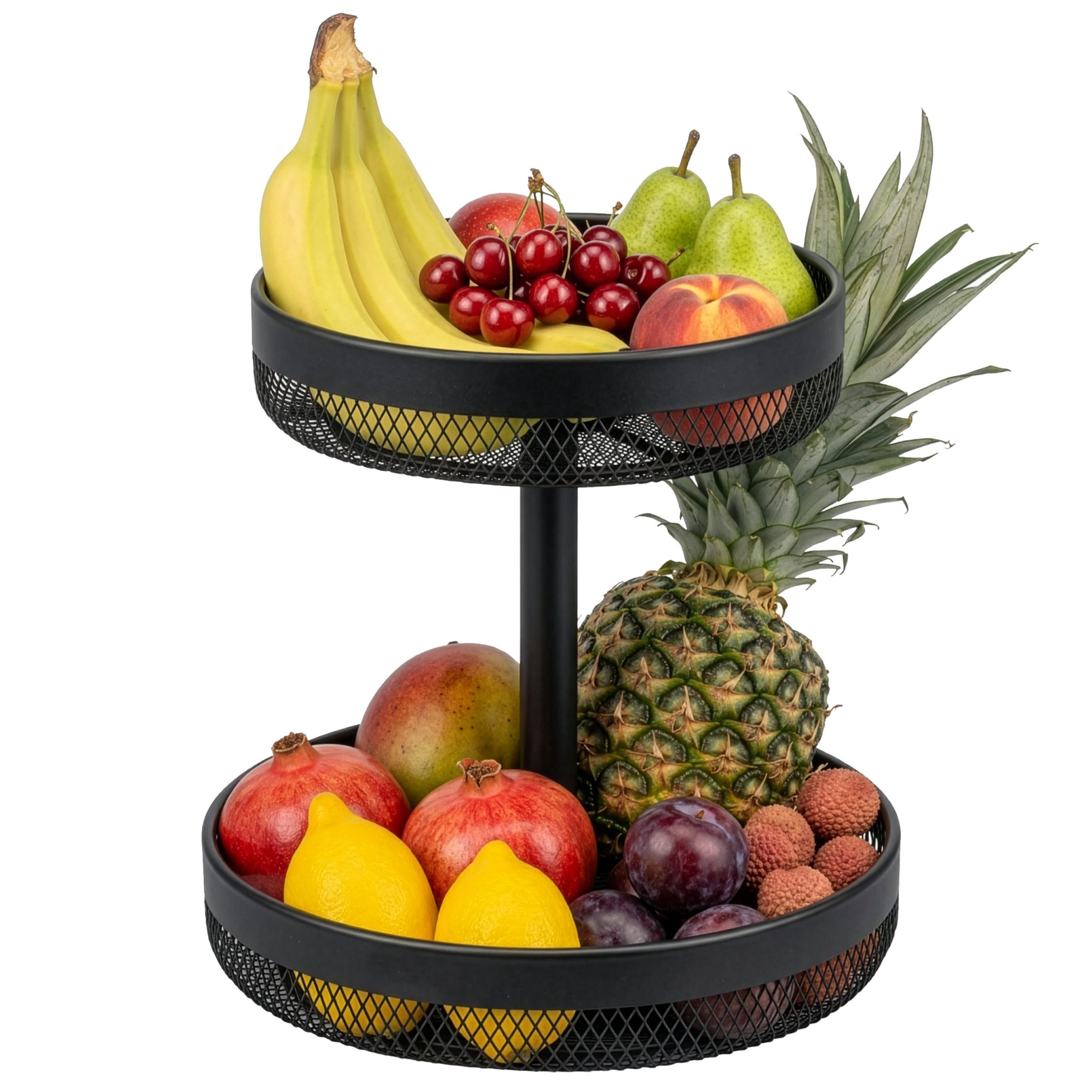 Obstschale rund 2-stöckig, Ø 25 cm und 30 cm, aus Metall