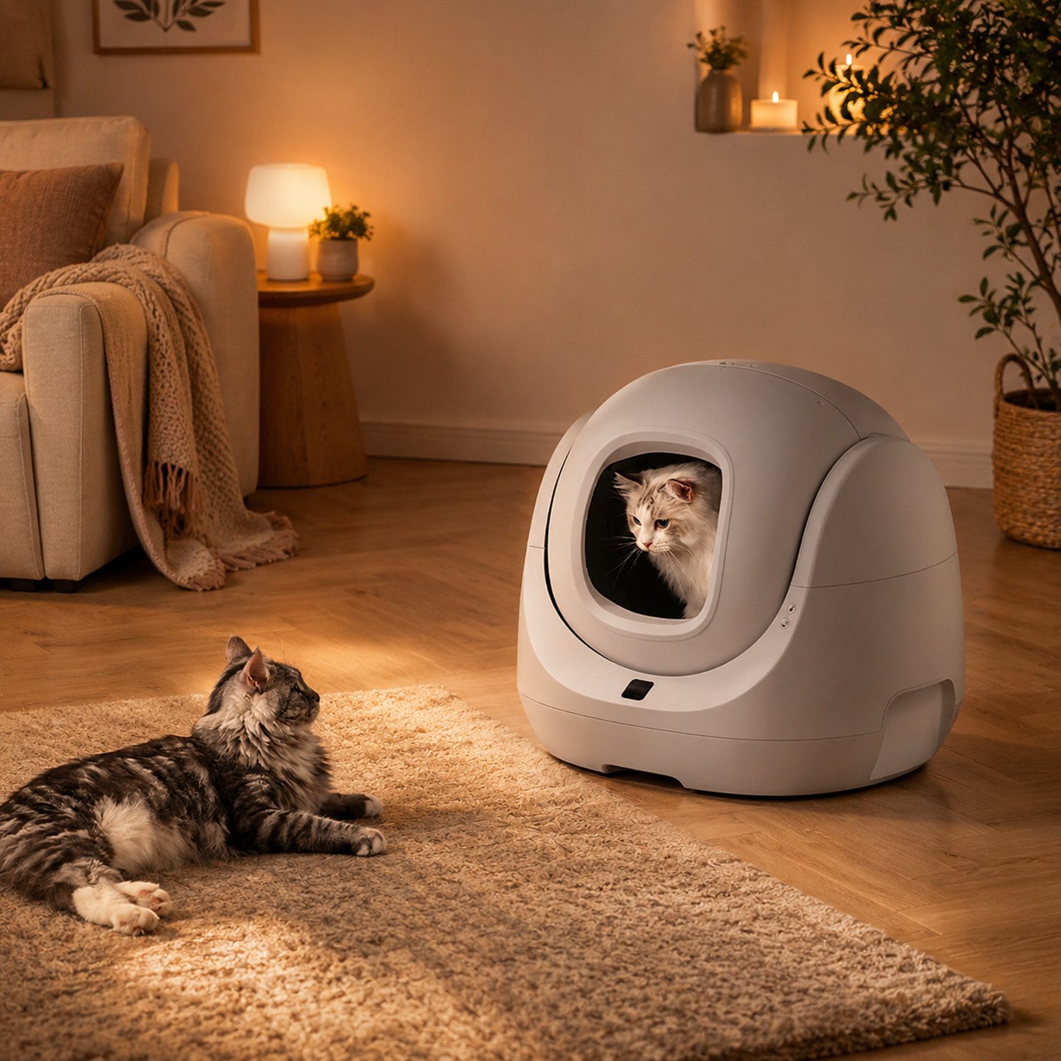 CATLINK Katzentoilette Baymax Selbstreinigendes Katzenklo XXL für eine Katze – WLAN APP, Anti-Blockierschutz, Gesundheits-Monitoring, 7L Behälter, 70L Volumen