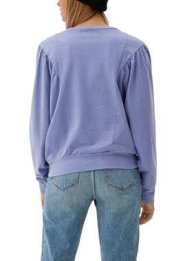 QS Sweatshirt Sweatshirt in melierter Optik Raffung
