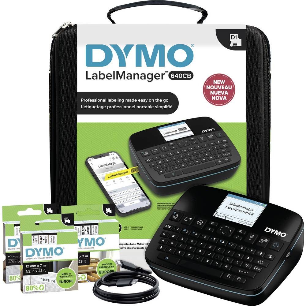 DYMO Beschriftungsgerät Executive 640 CB Etikettendrucker mit Tragetasch 2202105