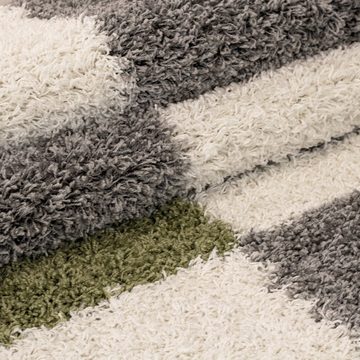 Hochflor-Teppich Kariert Design, Carpetsale24, Läufer, Höhe: 30 mm, Teppich Kariert Design Teppich im modern Stil Teppich Wohnzimmer
