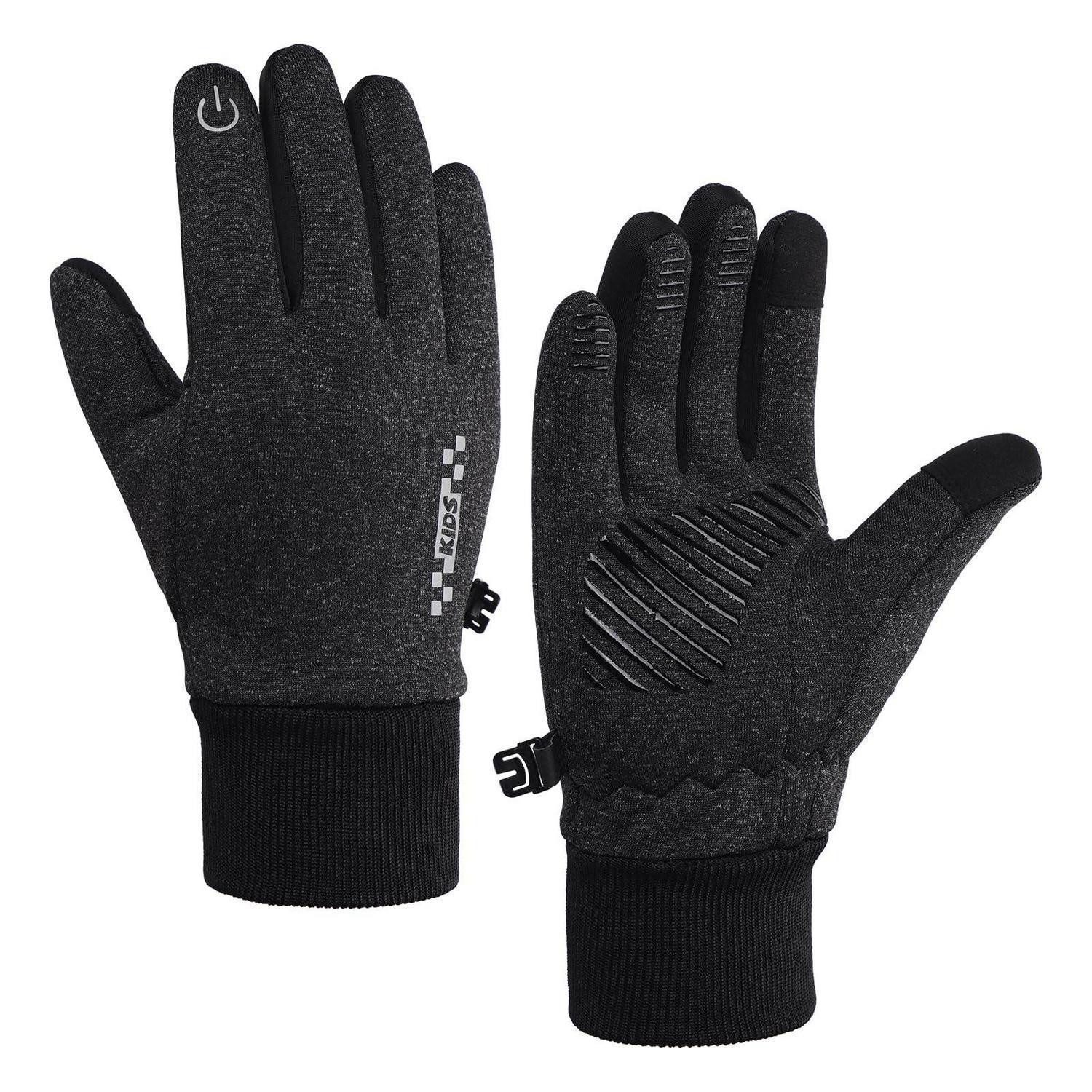 LuxusKollektion Fahrradhandschuhe Kinder Handschuhe Winter Touchscreen Grau 5-9 (1-St)