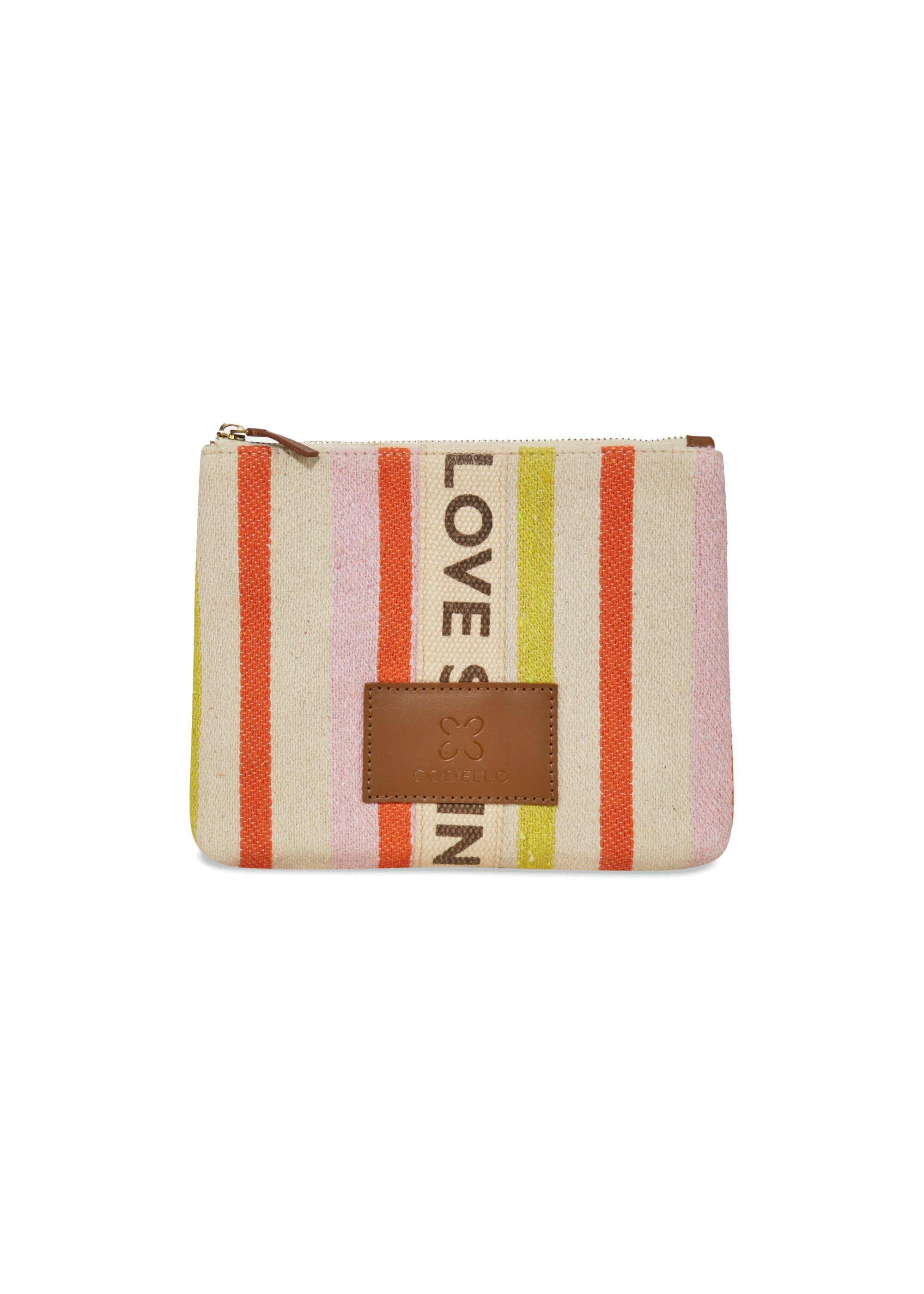 GERMANUS Kosmetiktasche Aus Leder - Make-Up Bag Helen, Lila, 18x8x6 Cm