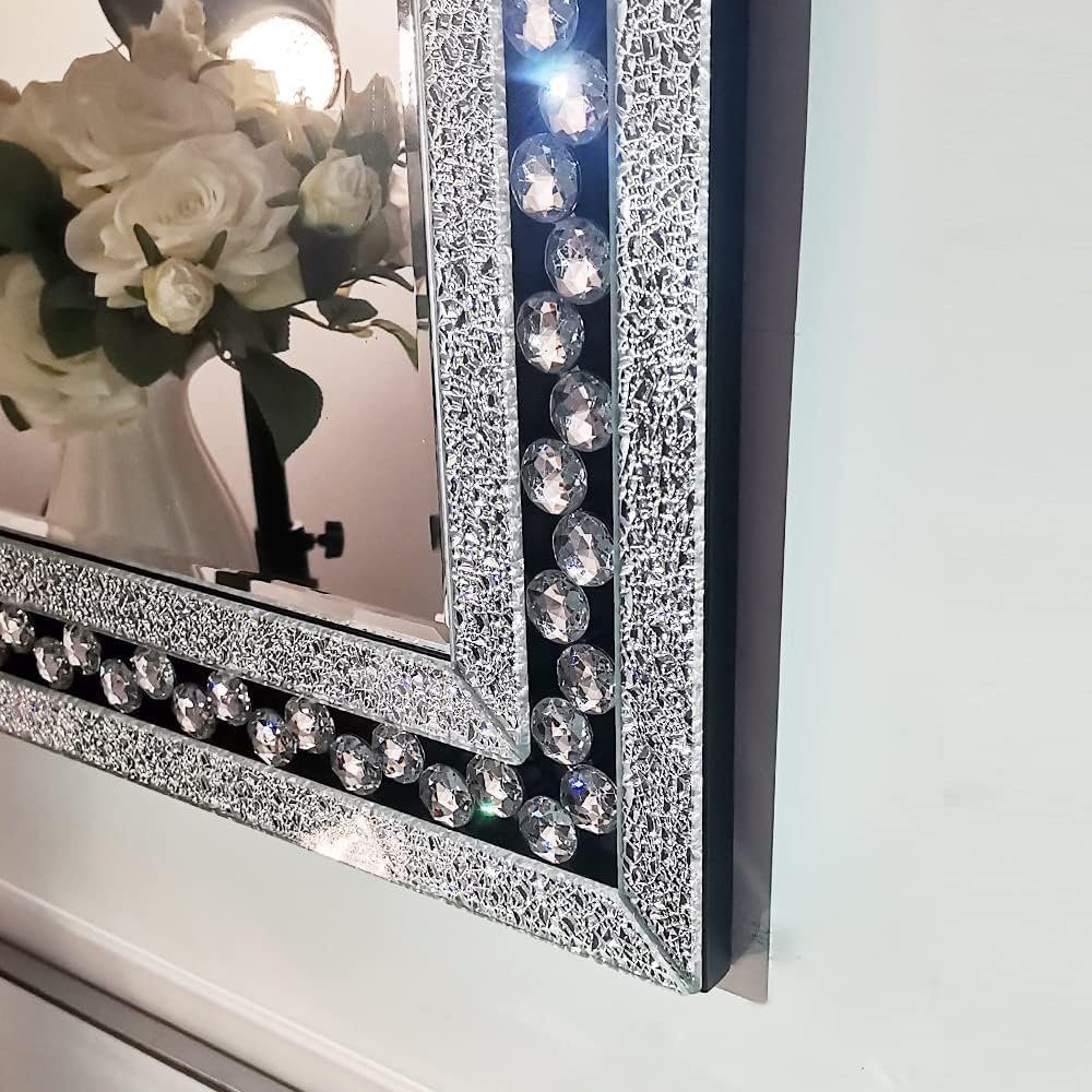 dekorativer Barockspiegel mit Badezimmer CHENDE (komplett, 60cm), Flur, x Schlafzimmer, Strasssteinen Wandspiegel Spiegel Wohnzimmer, 90 für