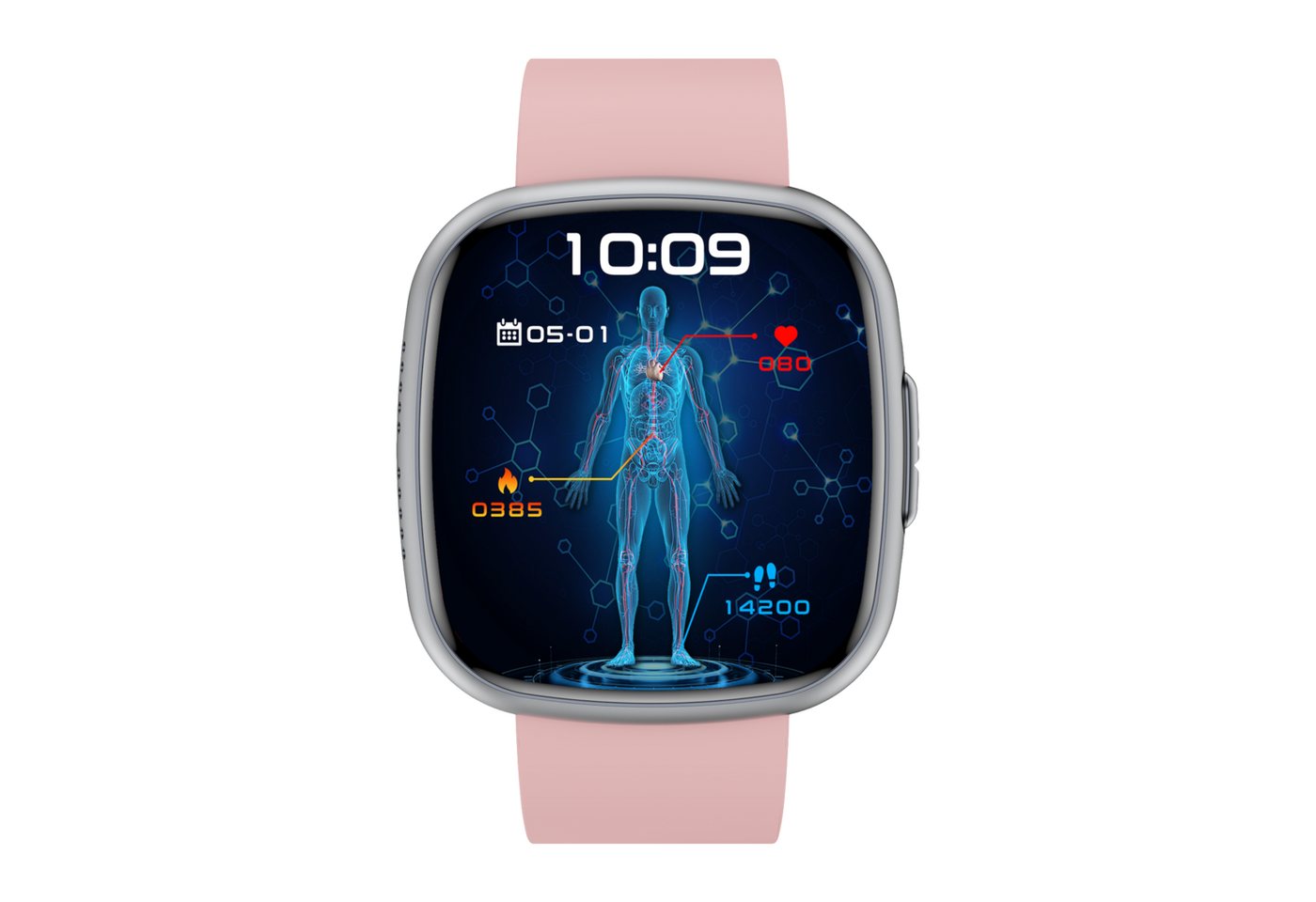 Knauermann Neo 2 Telefon & Notruf EKG-Messung Blutdruck Puls Smartwatch, Bluetooth