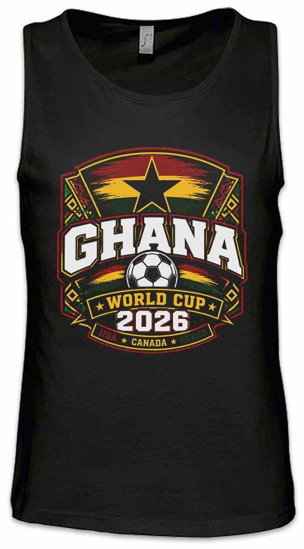 Urban Backwoods Tanktop Team Ghana 1 Ärmelloses T-Shirt Accra Ashanti Adinkra Kente Black Star Fußball WM Soccer Football