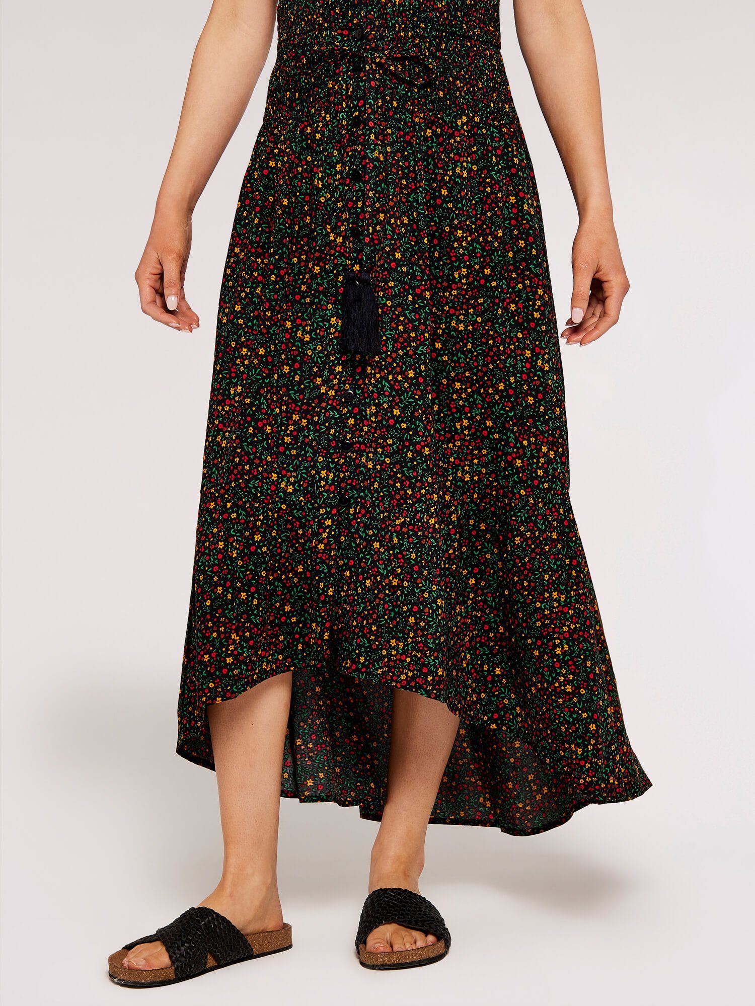 Apricot Maxirock Micro Ditsy Shirred Maxi günstig online kaufen