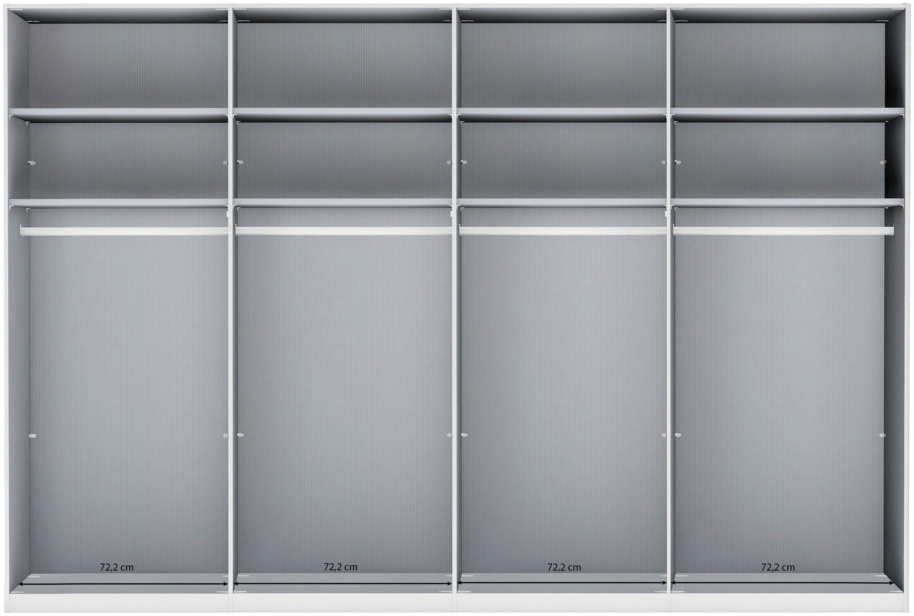 WIEMANN Falttürenschrank Ohio, Kleiderschrank, Schrank, Garderobe, mit Schubladen, 300 cm (inklusive Einlegeböden & Kleiderstangen, 2 Höhen, MADE IN GERMANY) in – Bild 3 von 5