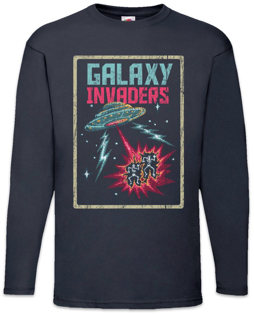 Langarmshirt Pixel Galaxy Invaders Langarm T-Shirt Gamer Gaming Games Pixel Retro