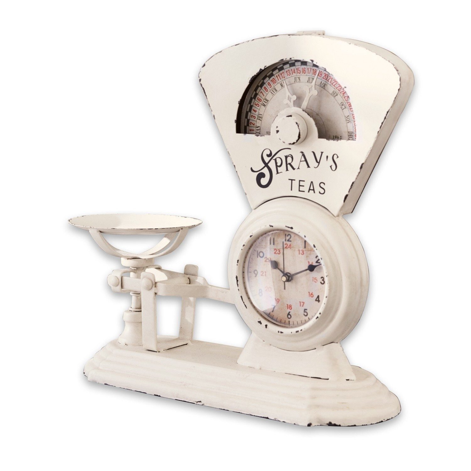 Mirabeau Wanduhr Uhr Balances antikweiß