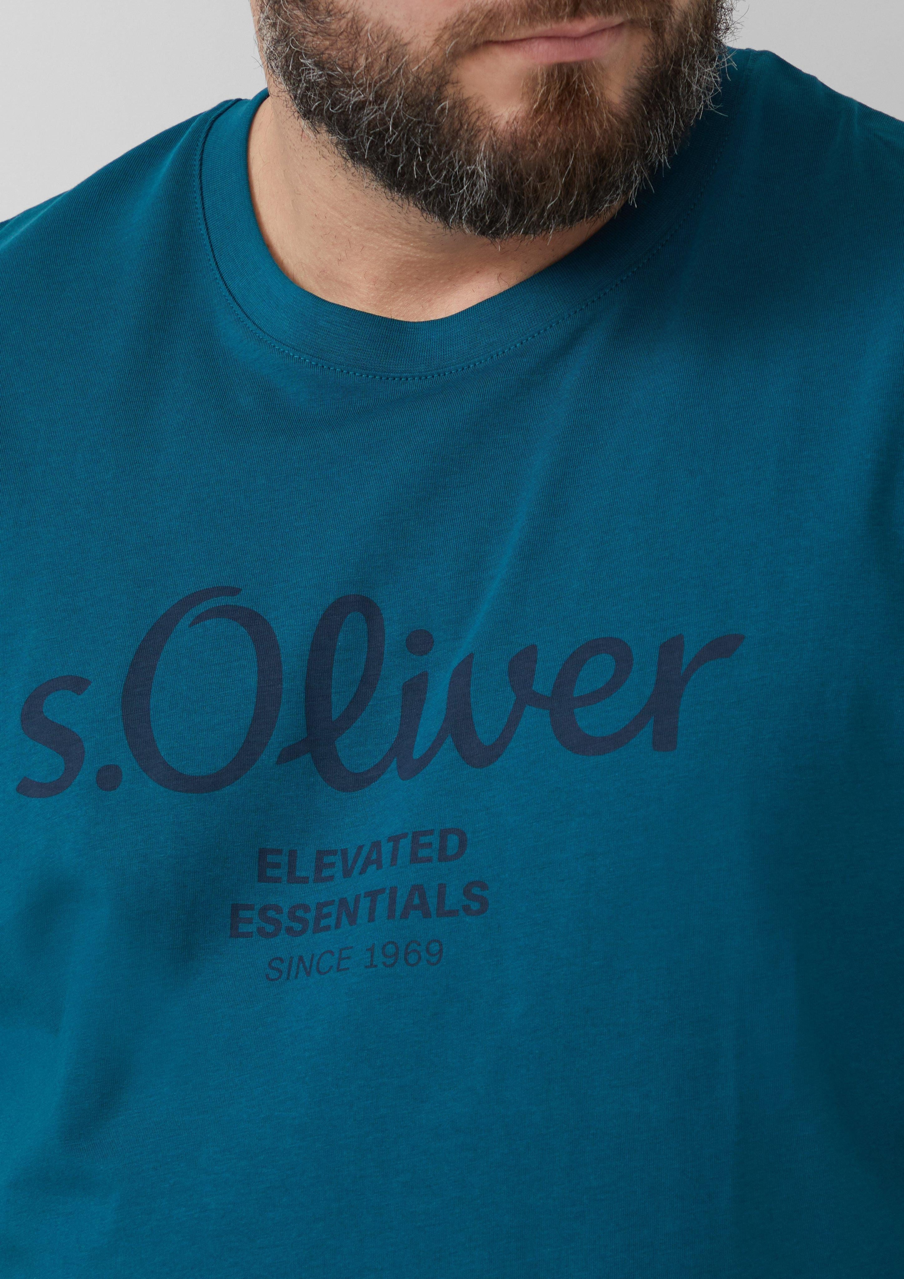 s.Oliver Kurzarmshirt Baumwoll-T-Shirt mit Logo-Print günstig online kaufen