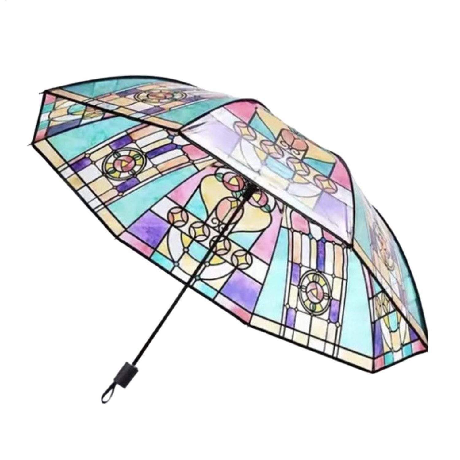 LuxusKollektion Taschenregenschirm Vintage Sonnenschirm Buntglas Automatisch