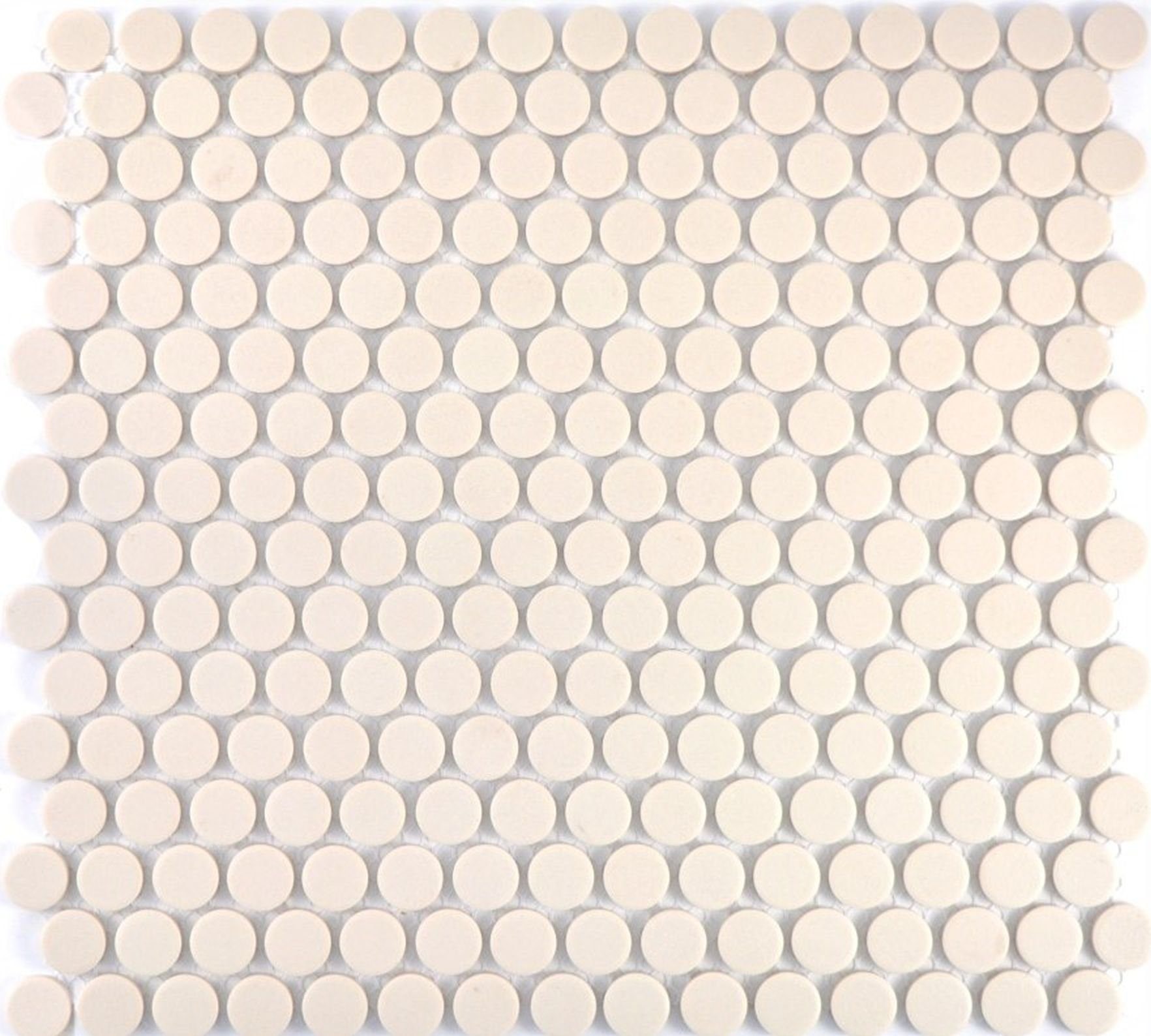 matt Knopf unglasmosaik 10 Mosani Mosaikfliesen weiß / Matten Keramikmosaik Bodenfliese