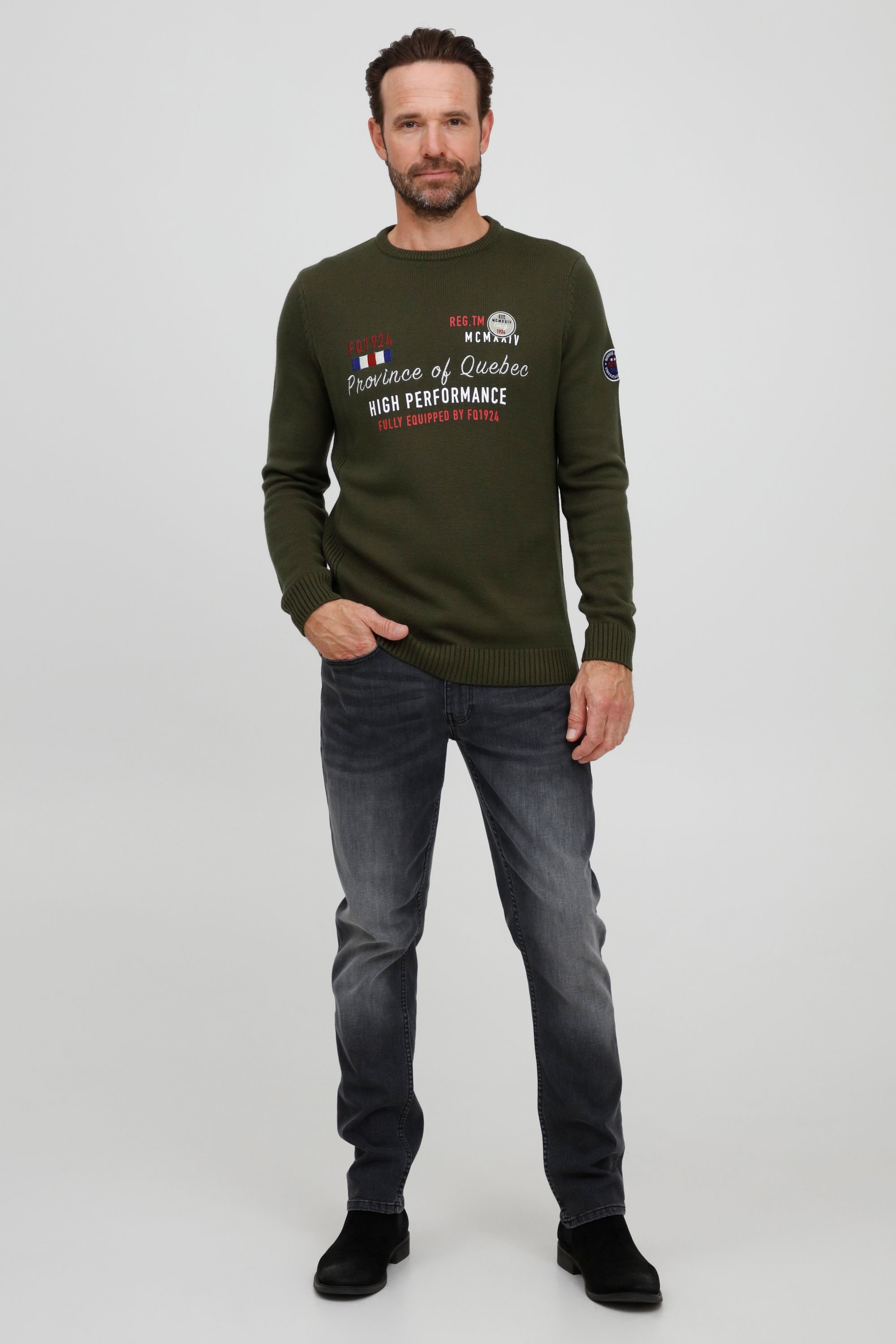 FQ1924 Strickpullover FQErlo Strickpullover mit Rundhalsausschnitt günstig online kaufen