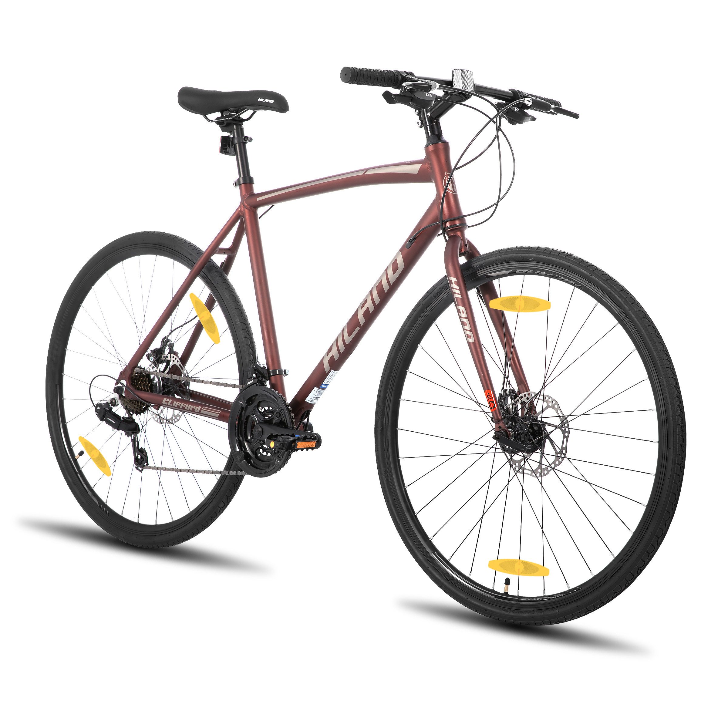 HILAND Rennrad 28 Zoll Rennrad 700C Trekkingrad Rennrad für Damen und Herren, Aluminiumrahmen mit 24 Gang-Schaltung, Scheibenbremse