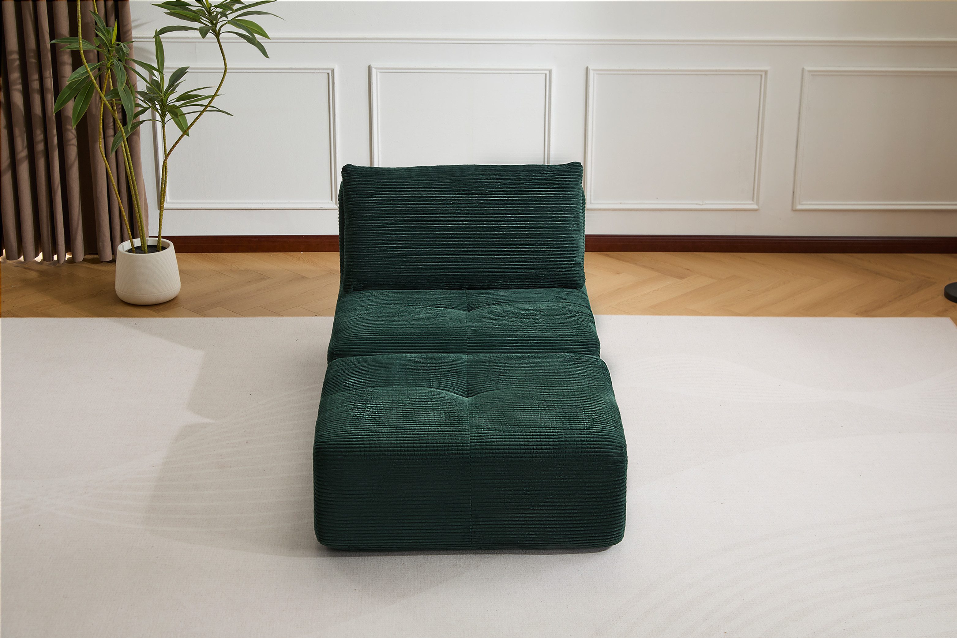 Leawin Sofa 1-Sitzer Relaxsessel mit Hocker, Cordstoff, ohne Montage, Weicher Sitzkomfort, ideal für Wohnzimmer, Schlafzimmer & Leseecke