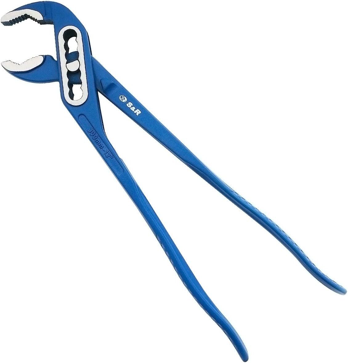 S&R Wasserpumpenzange Klassisch, 240 x 33 mm, gehärteter CR-V Stahl, Pulverbeschichtung, 1-tlg., Zange in langlebiger Industrie-Qualität