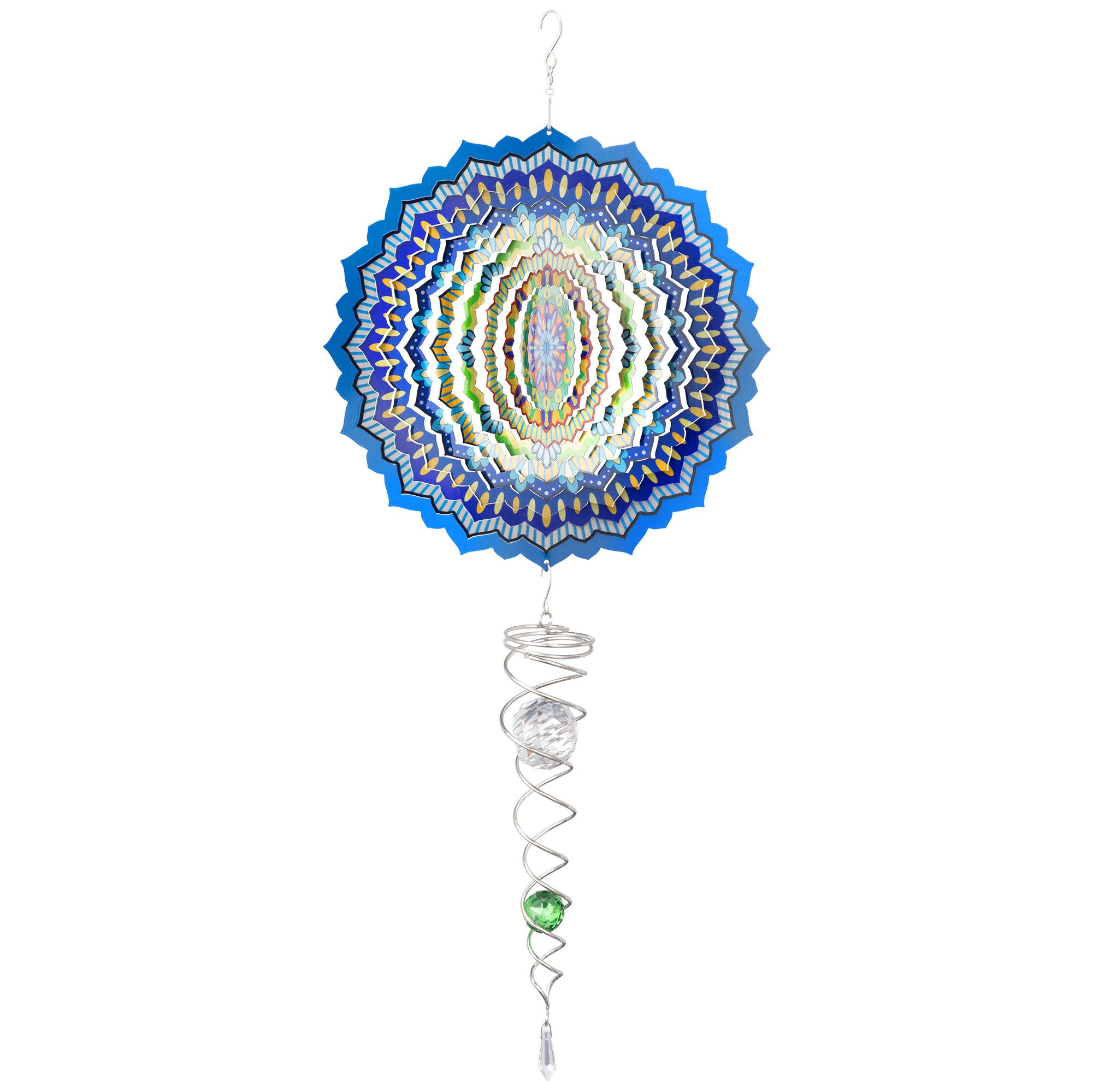 Navaris Windspiel Windspiel mit Spiralschwanz Set für Draußen Ø30cm Garten Windspiel (1 St), Windspinner Gartendeko aus Edelstahl Verschiedene Designs