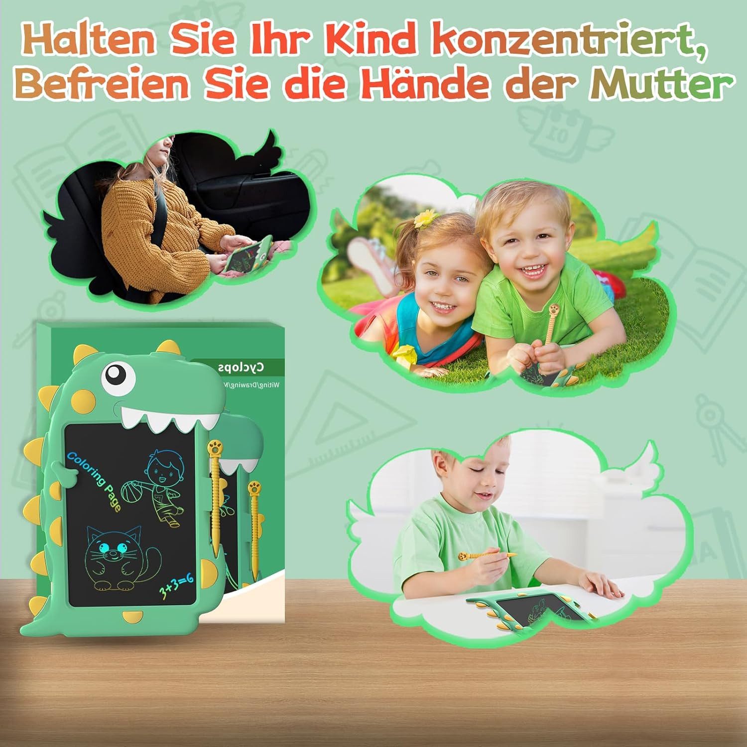 Comfy Mate Zaubertafel LCD Schreibtafel Kinder Maltafel Zeichentafel Drawing Tablet, (8.5 Zoll Digital Notepad Flugzeug für Jungen und Mädchen), ab 3 jahre Zeichentablett PäDagogisches Spielzeug